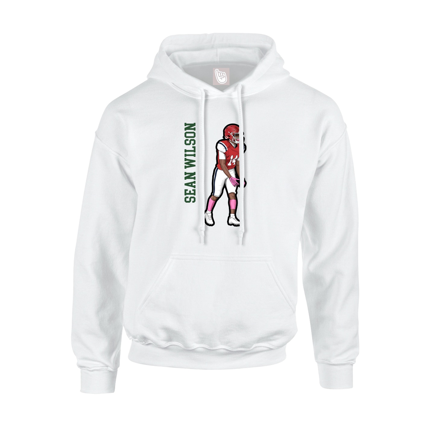 Hoodie — Name Vertical in White