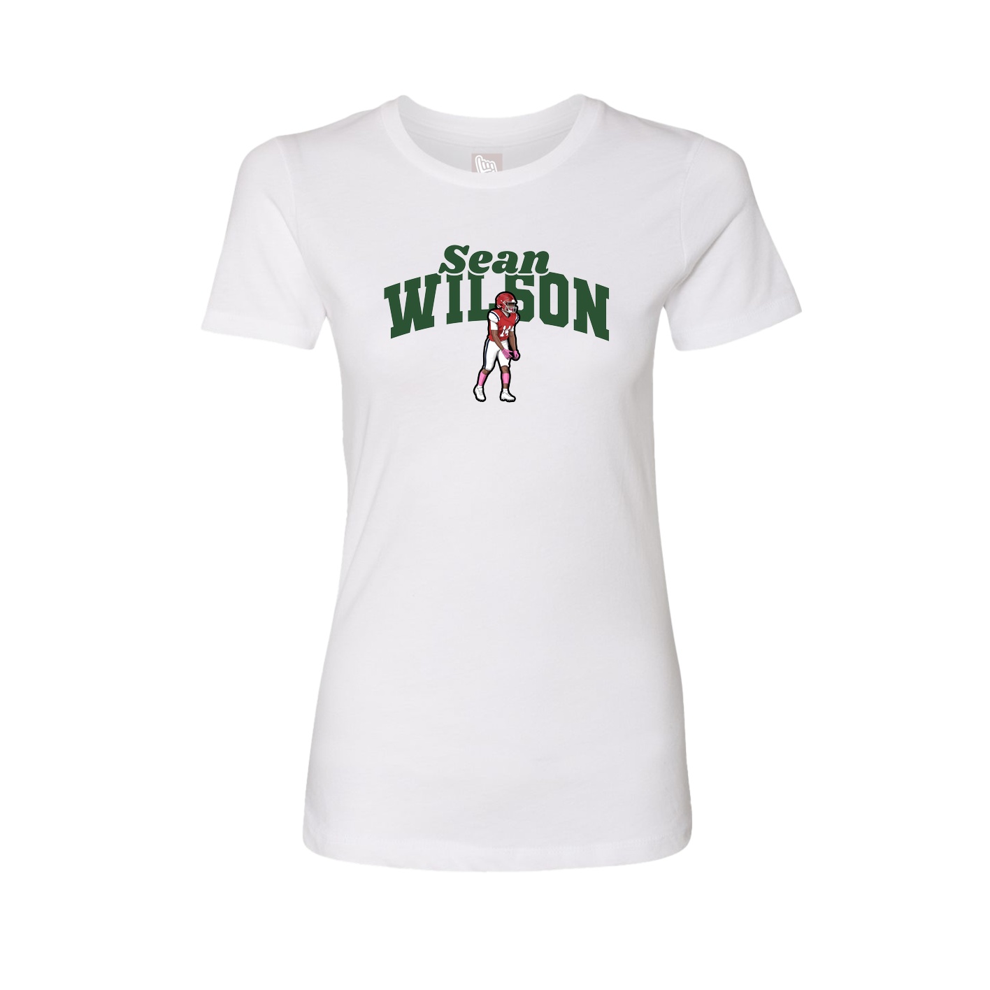 Fitted Women's Tee — Signature Arch in White