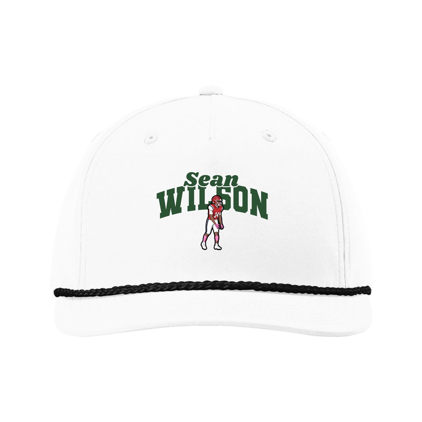 Five-Panel Classic Rope Cap — Signature Arch in White