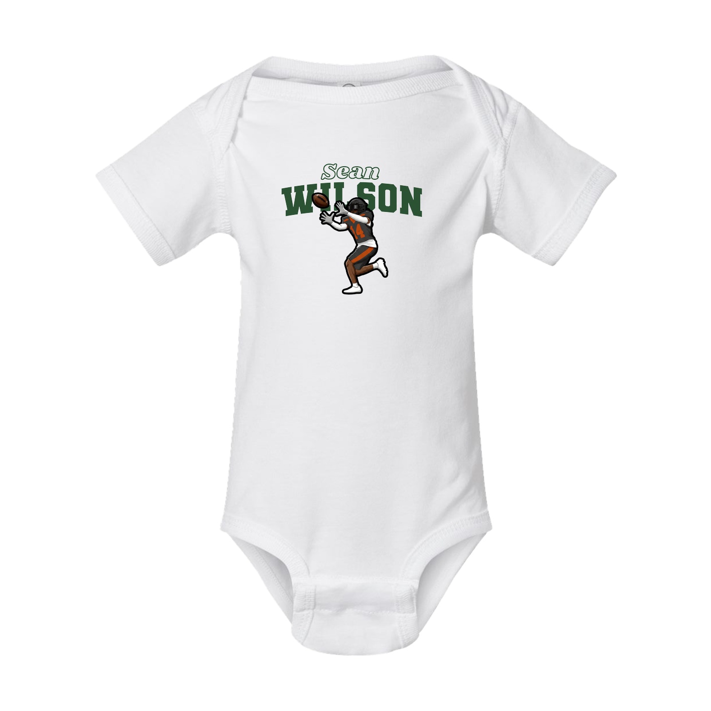 Baby Onesie — Name Arch in White
