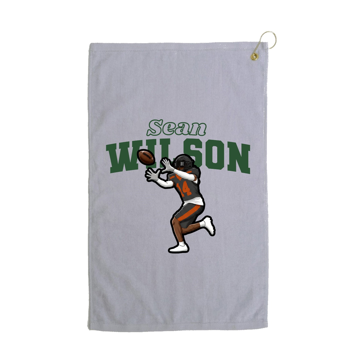Golf Towel — Name Arch in Grey
