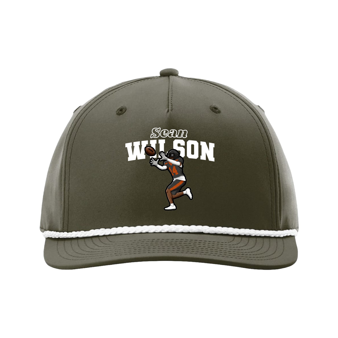 Five-Panel Classic Rope Cap — Name Arch in Green