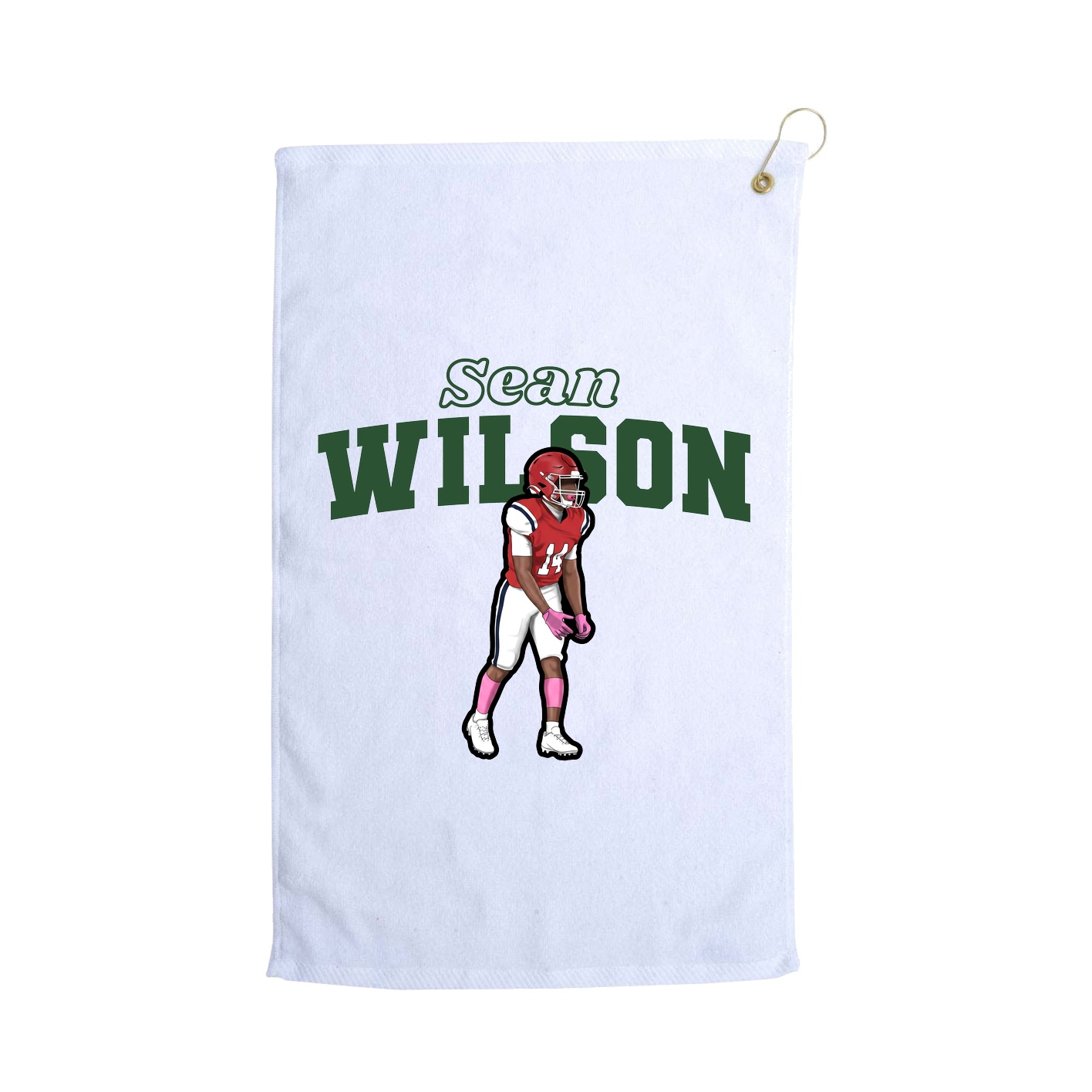 Golf Towel — Name Arch in White