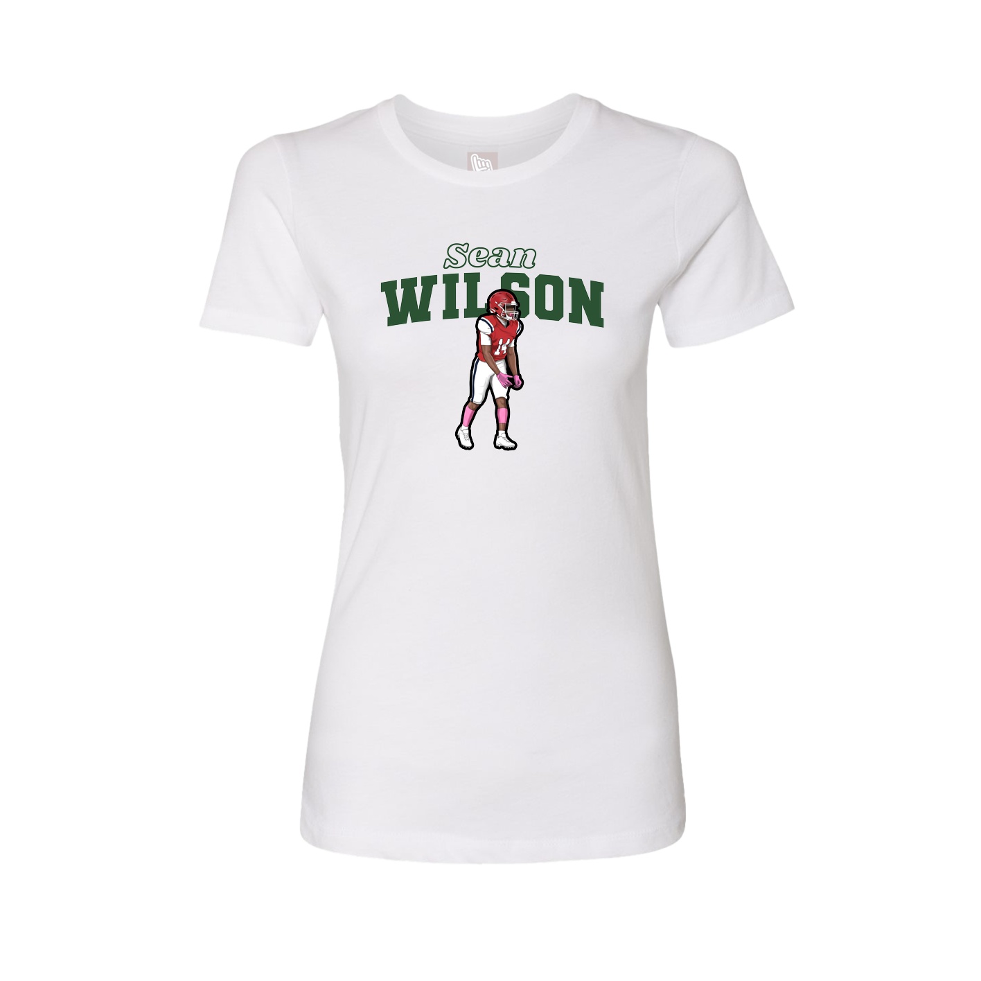 Fitted Women's Tee — Name Arch in White