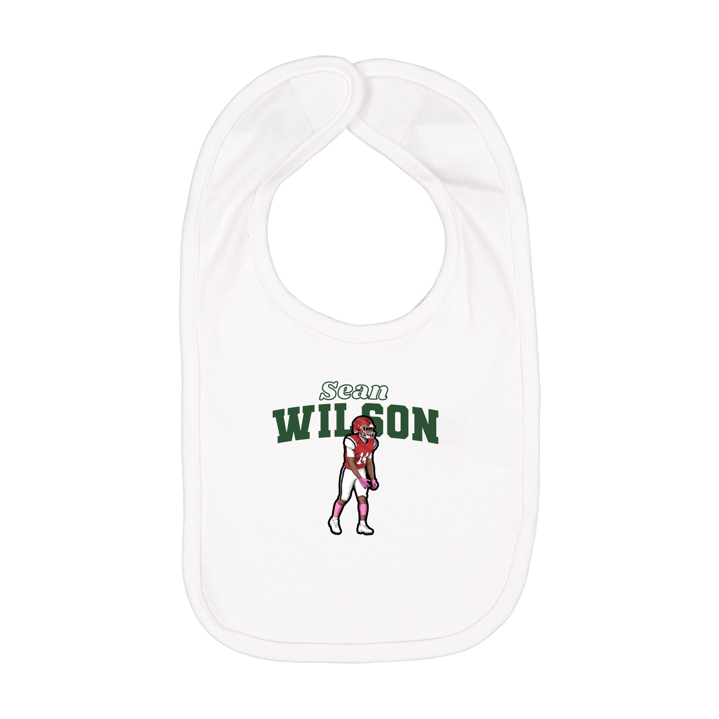 Infant Bib — Name Arch in White