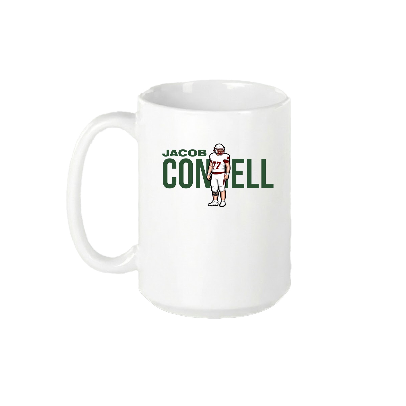 15oz Coffee Mug — Player Name in White