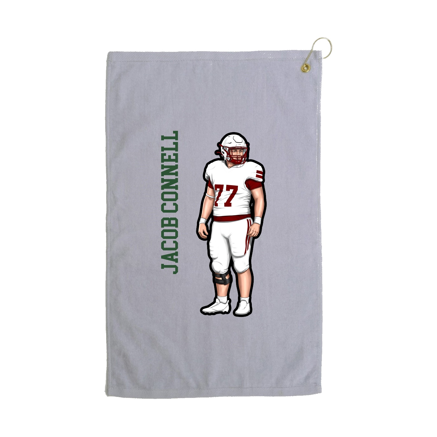Golf Towel — Name Vertical in Grey