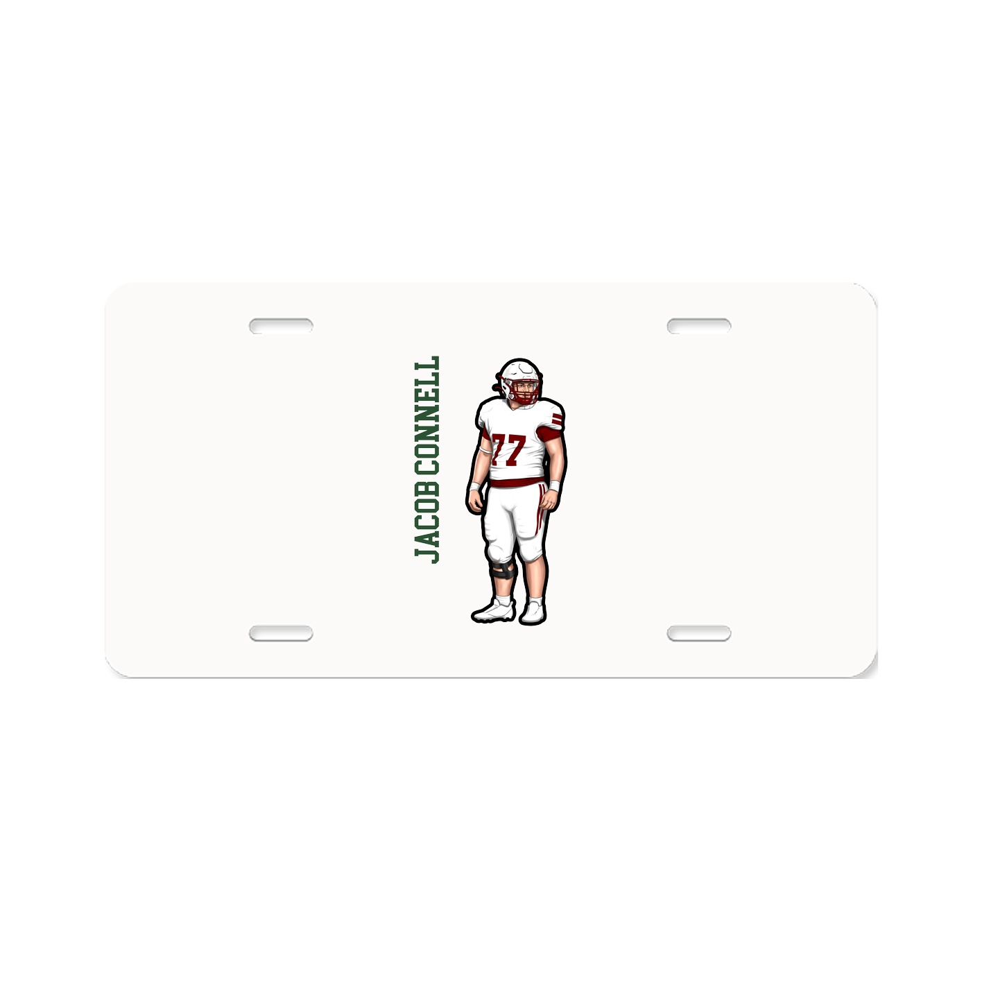 License Plate — Name Vertical in Classic