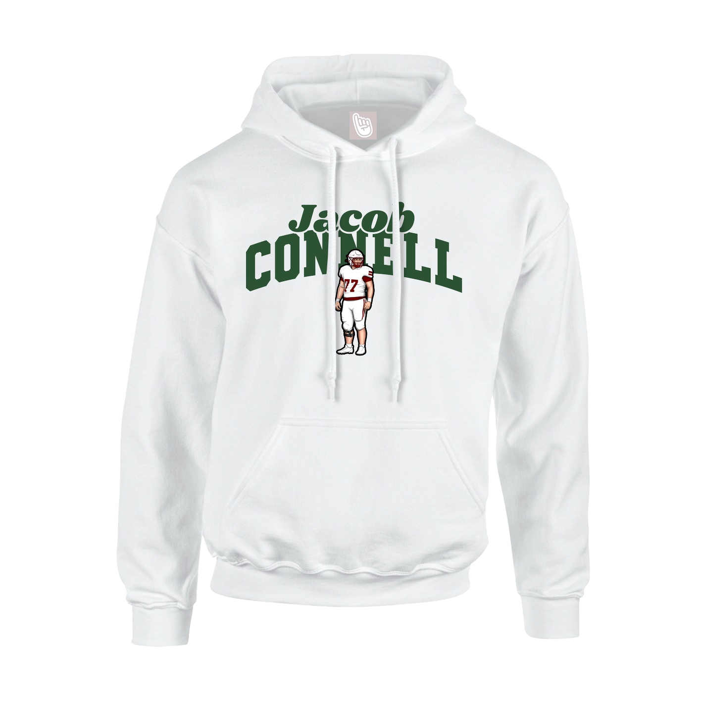 Hoodie — Signature Arch in White