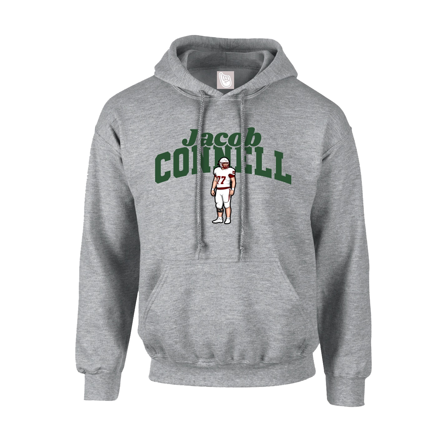 Youth Hoodie — Signature Arch in Grey