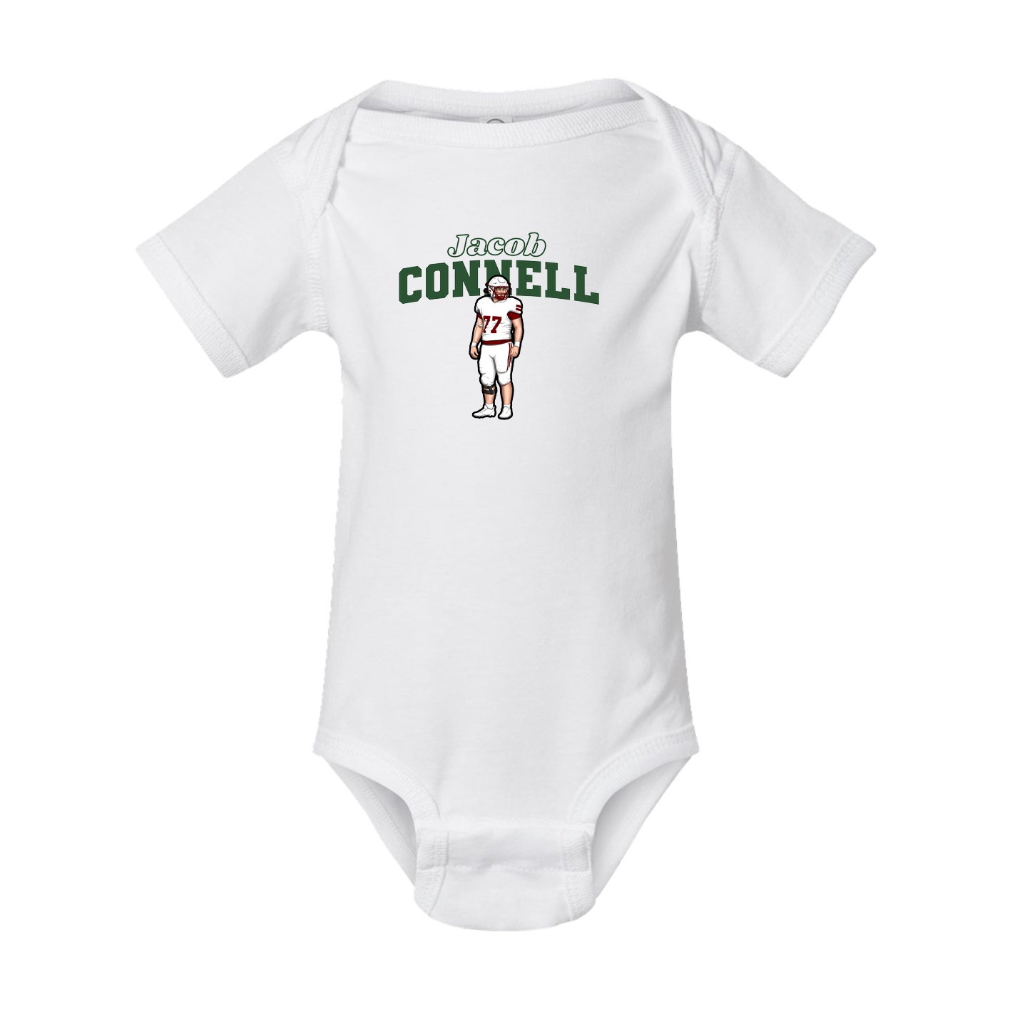 Baby Onesie — Name Arch in White