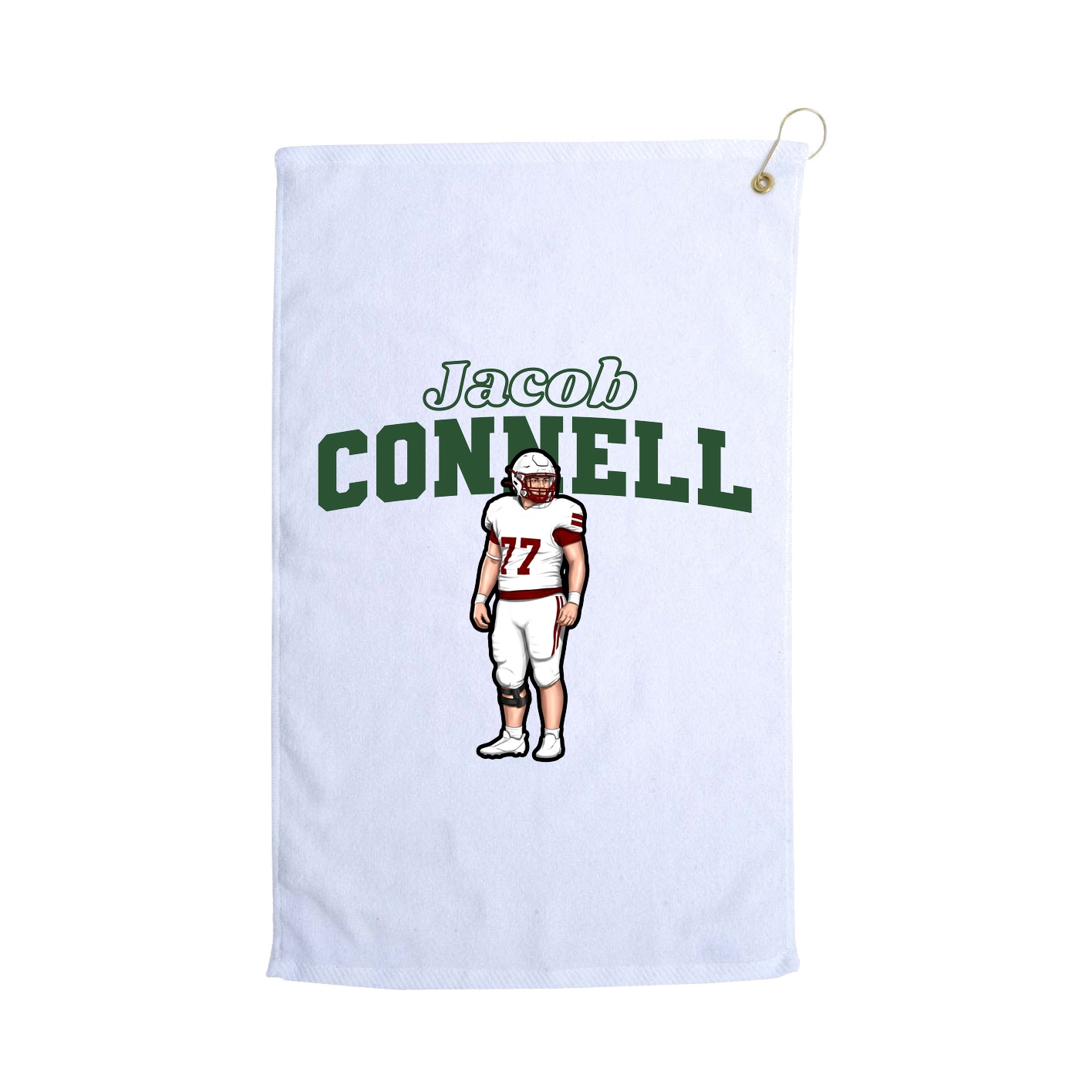 Golf Towel — Name Arch in White