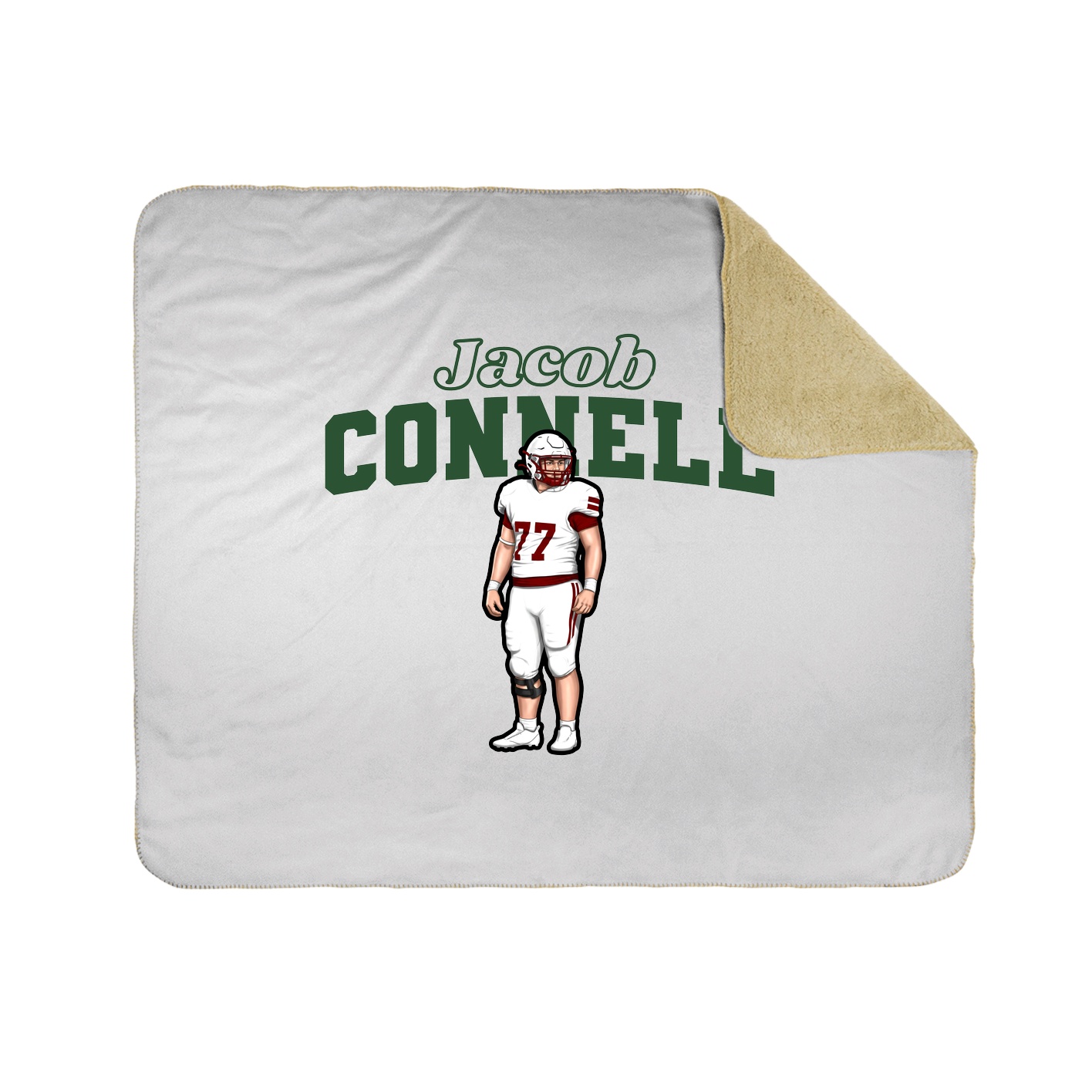Throw Blanket — Name Arch in White