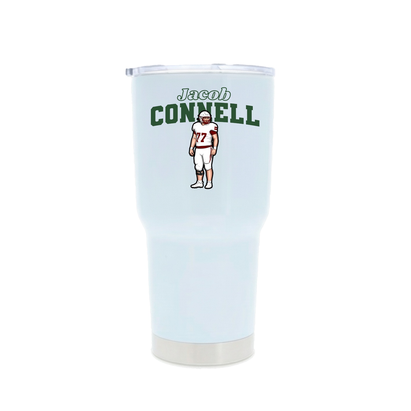 30oz Stainless Steel Tumbler — Name Arch in White
