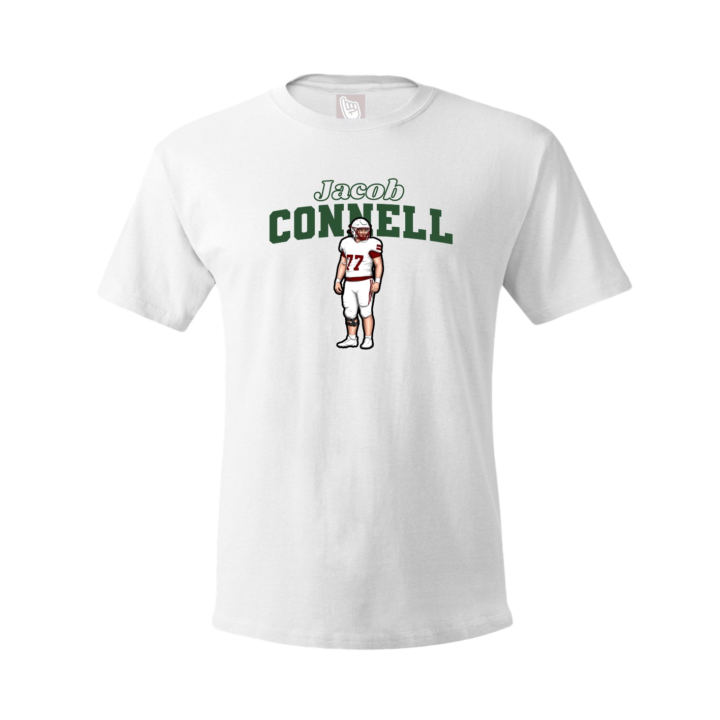 Youth Tee — Name Arch in White