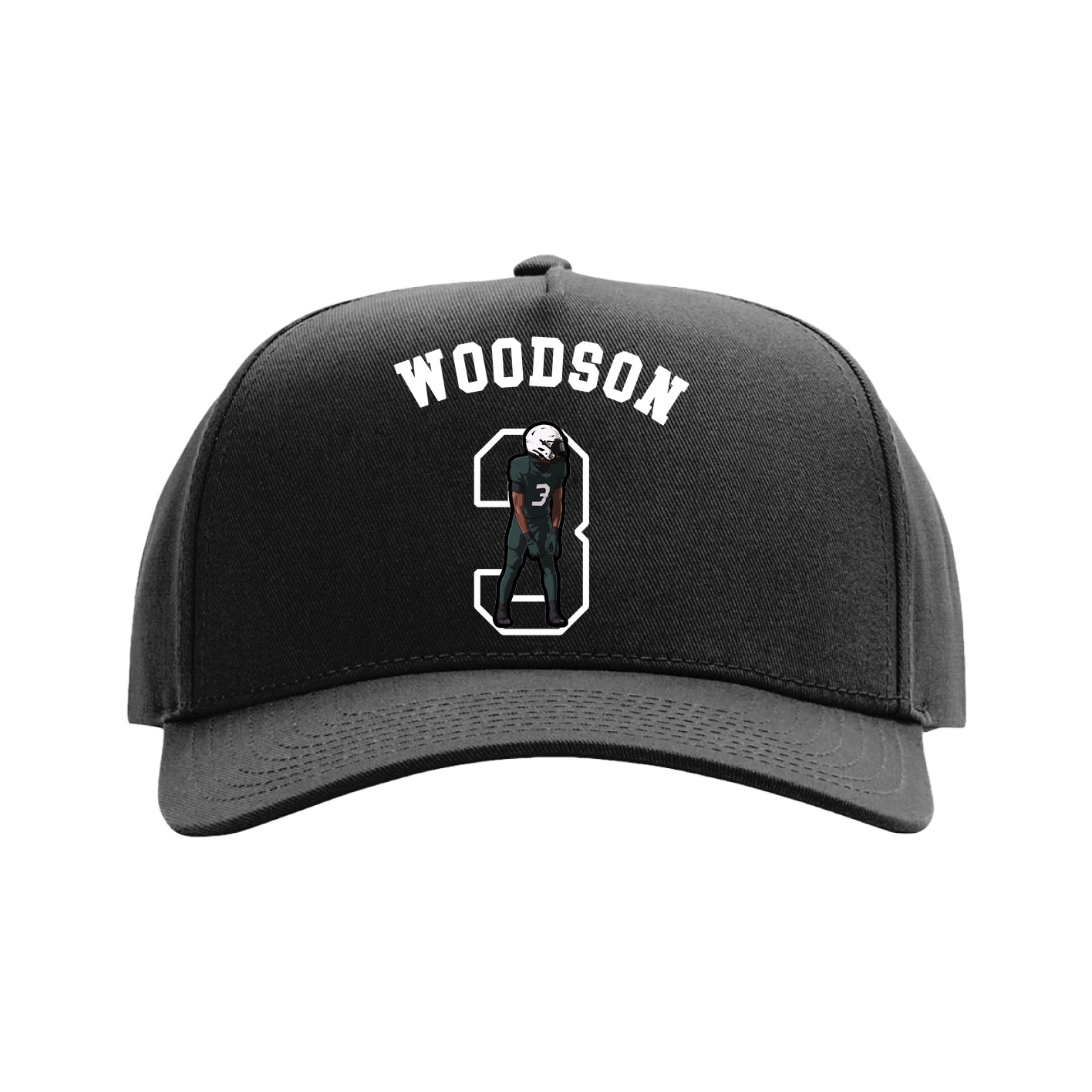 Full Fabric Five-Panel Champ Cap — Shirsey Arch in Black