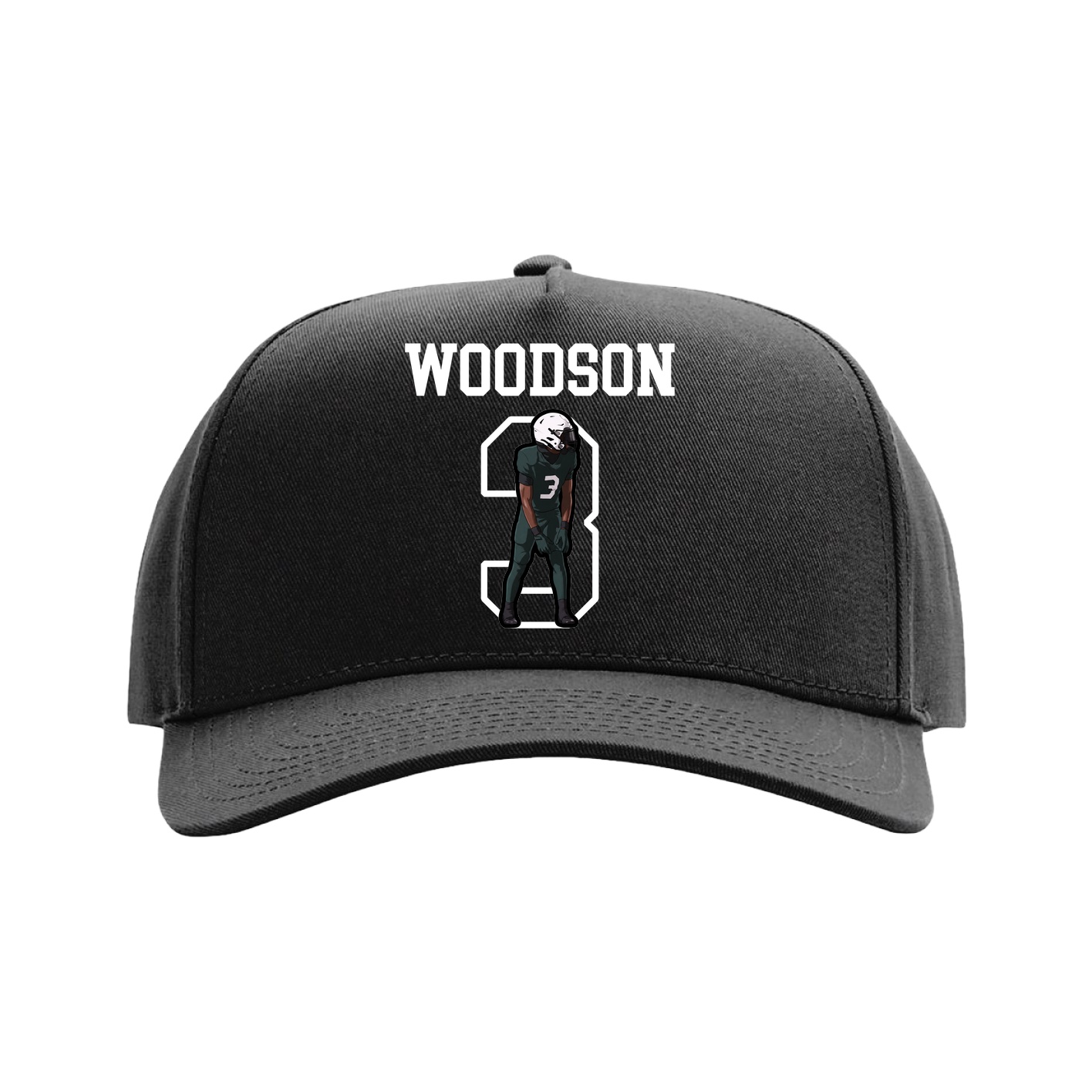 Full Fabric Five-Panel Champ Cap — Shirsey in Black