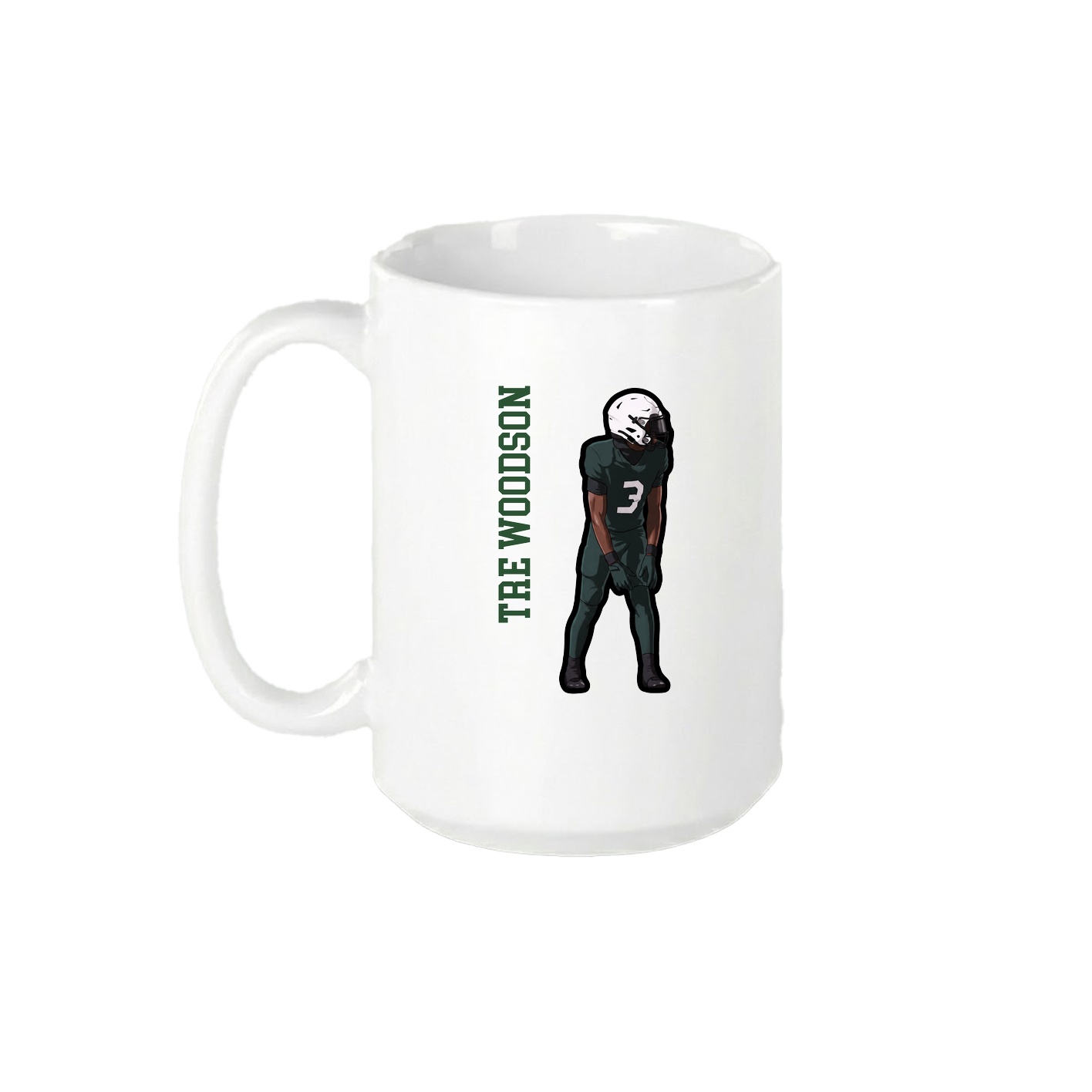 15oz Coffee Mug — Name Vertical in White