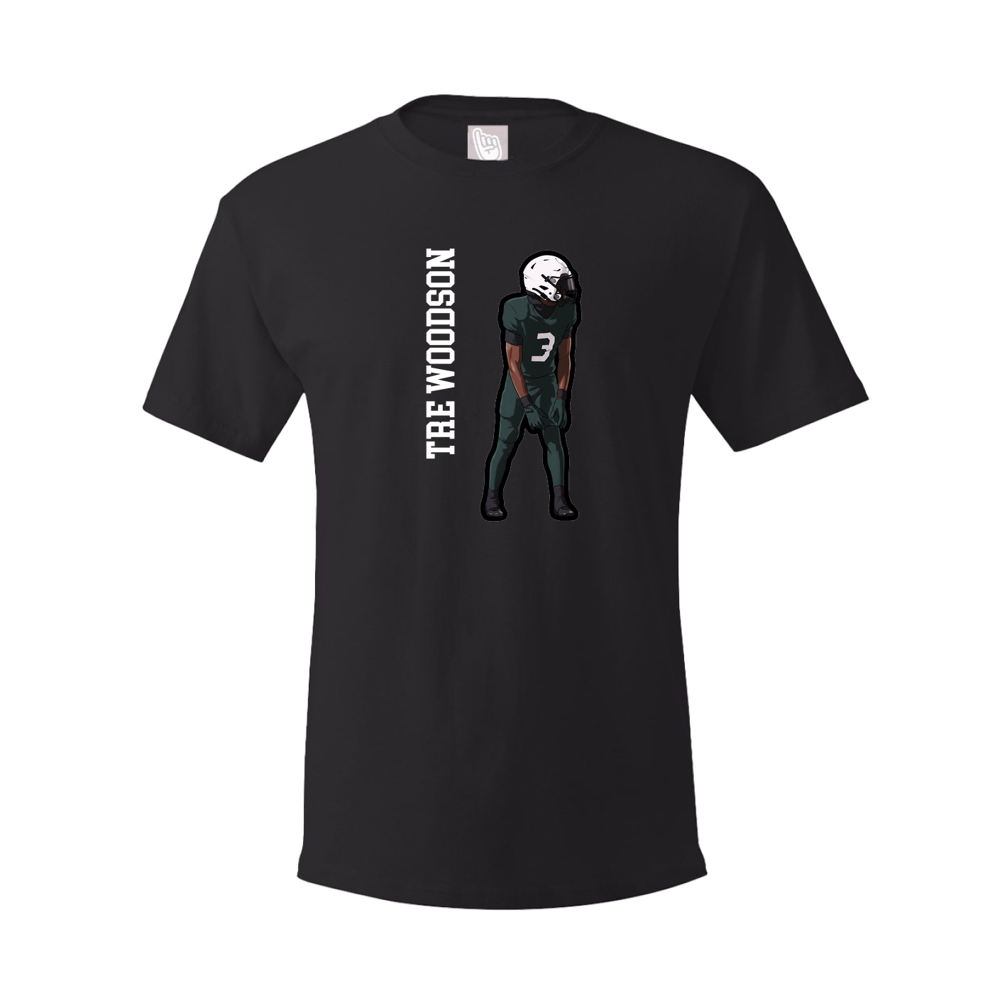 Youth Tee — Name Vertical in Black