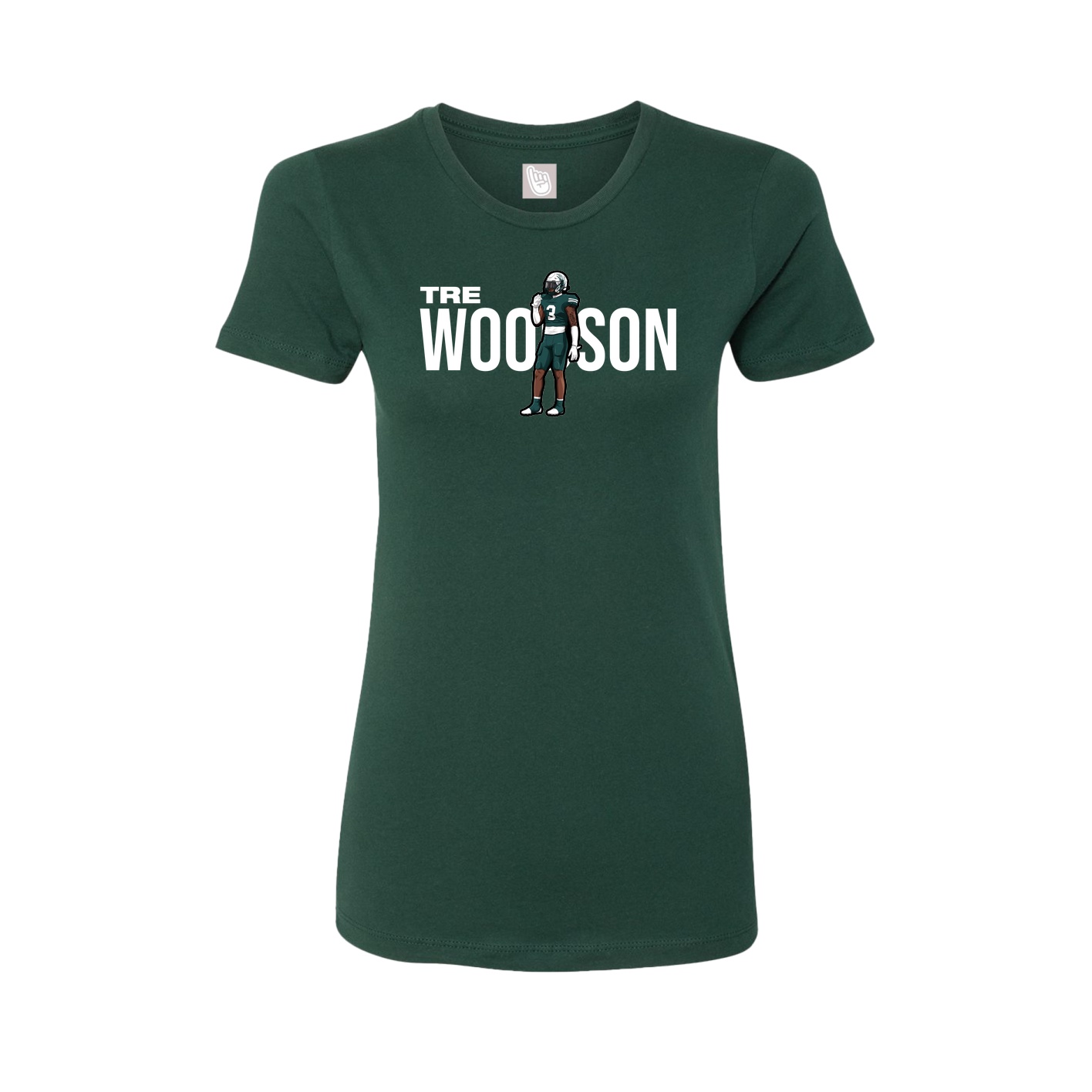 Fitted Women's Tee — Player Name in Green