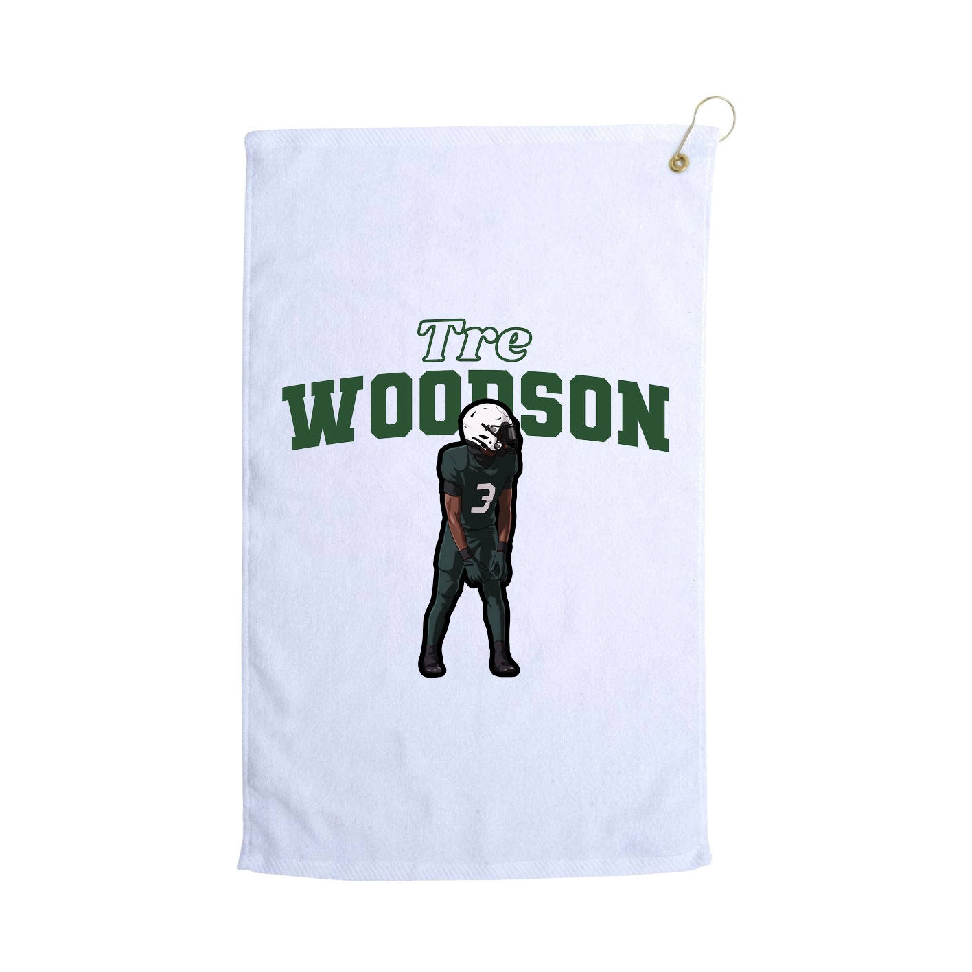 Golf Towel — Name Arch in White
