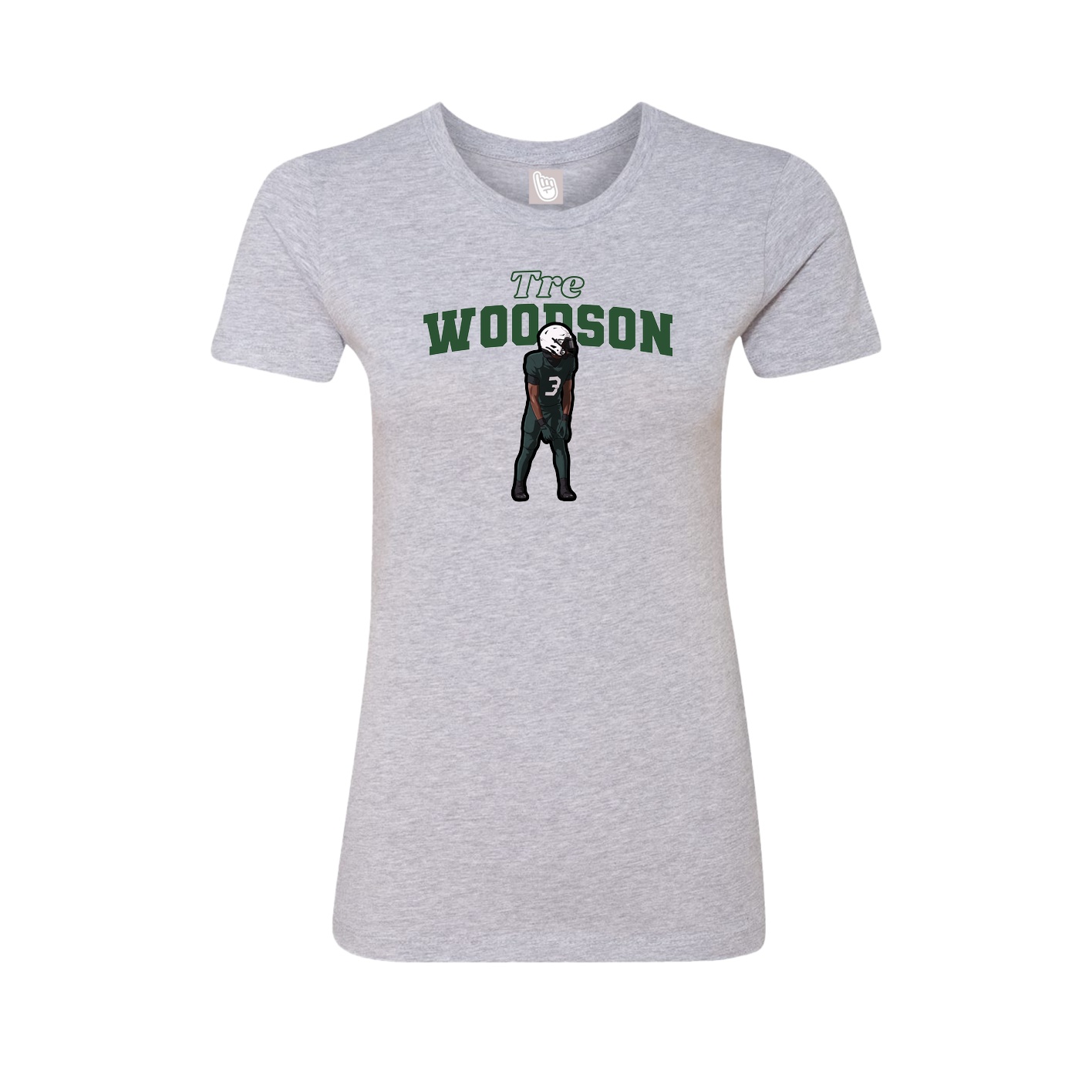 Fitted Women's Tee — Name Arch in Grey