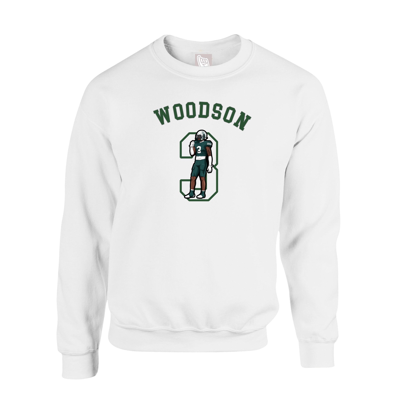 Fleece Crew — Shirsey Arch in White
