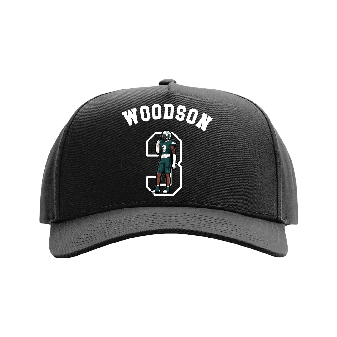 Full Fabric Five-Panel Champ Cap — Shirsey Arch in Black