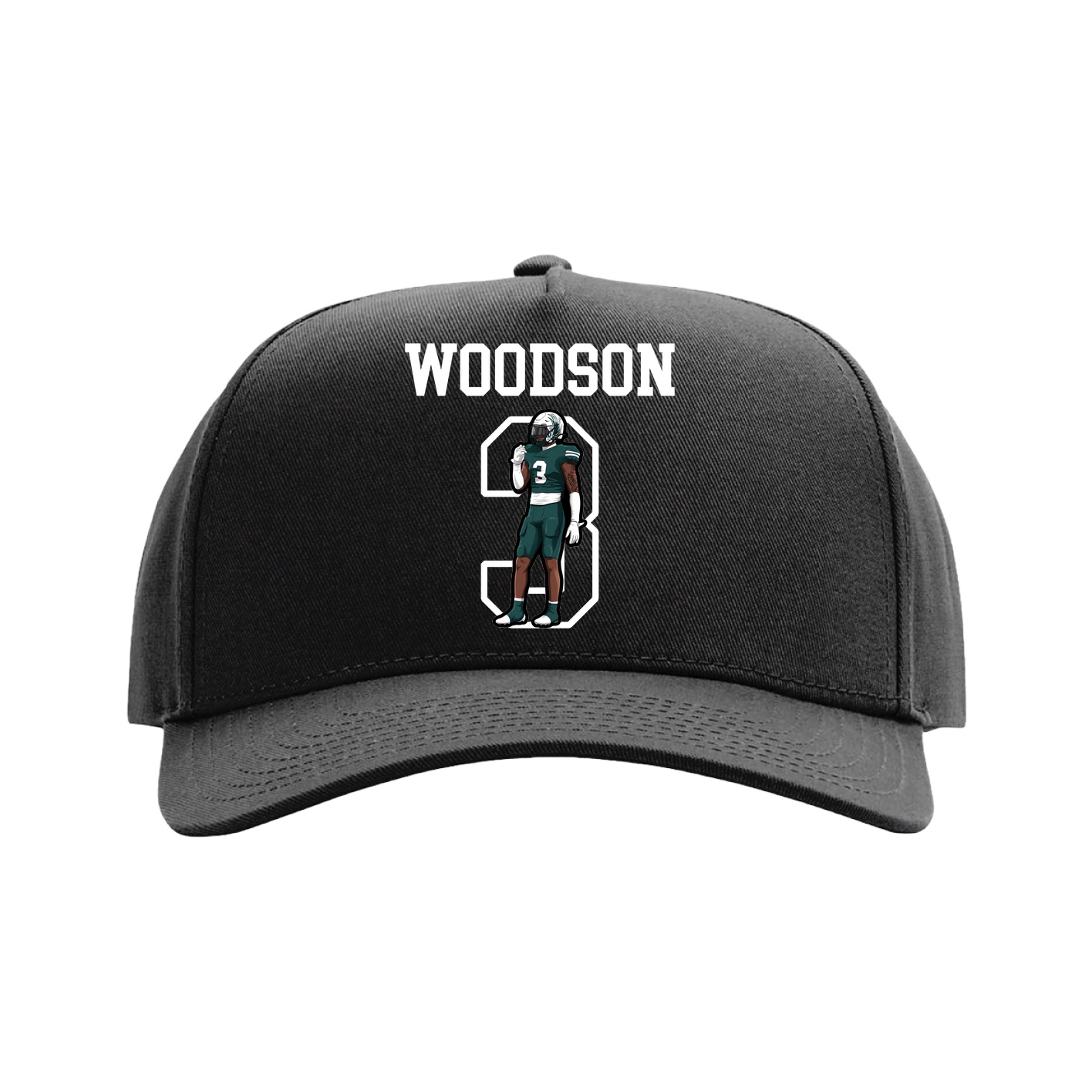Full Fabric Five-Panel Champ Cap — Shirsey in Black