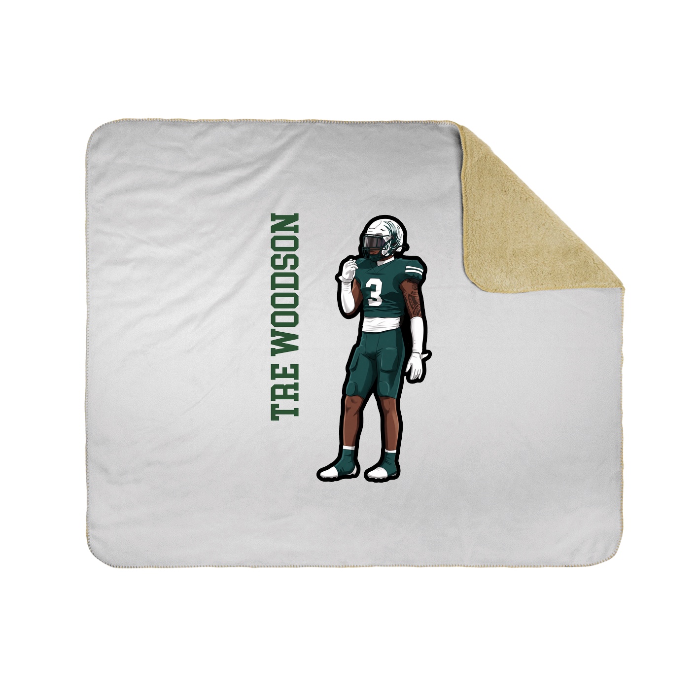 Throw Blanket — Name Vertical in White