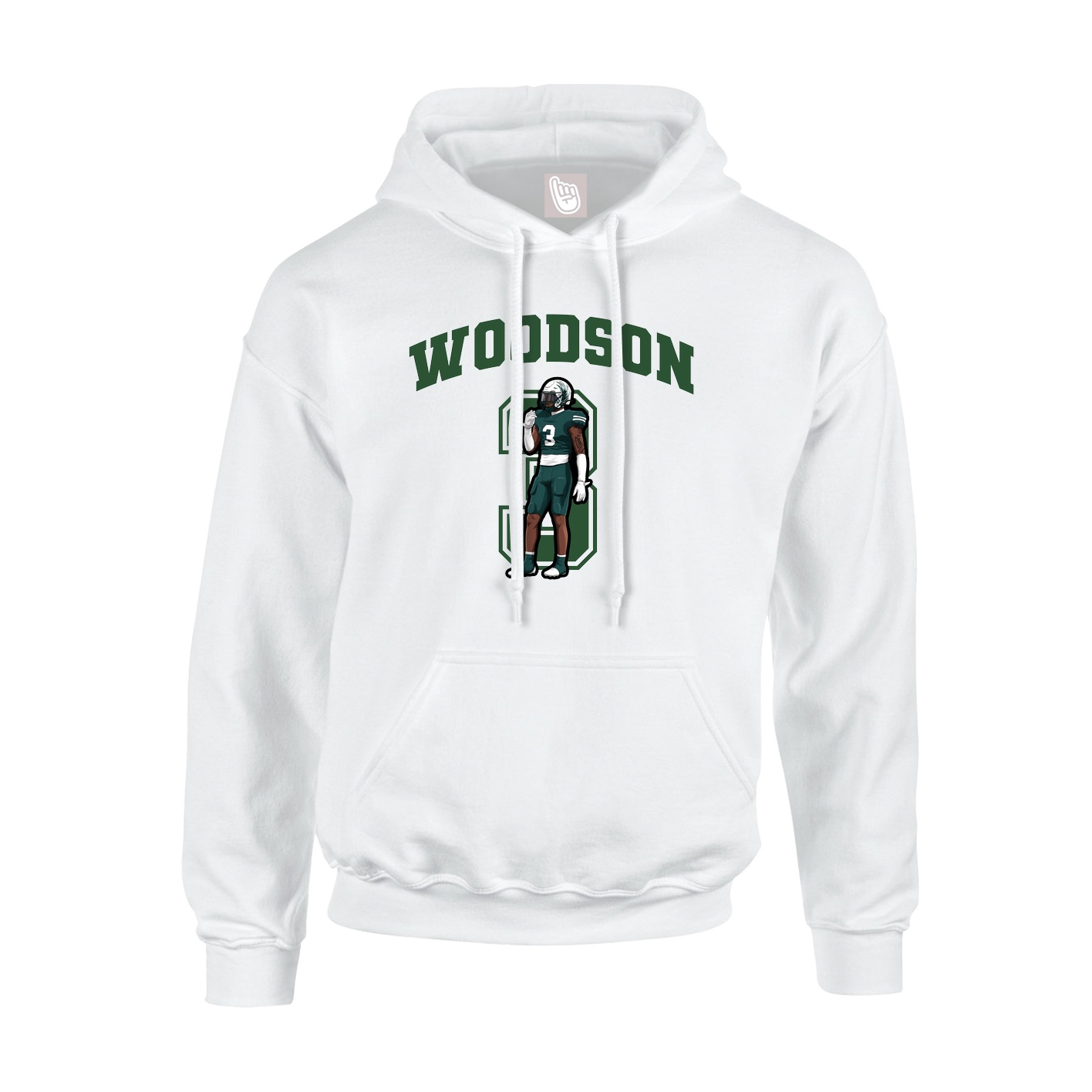 Youth Hoodie — Number in White