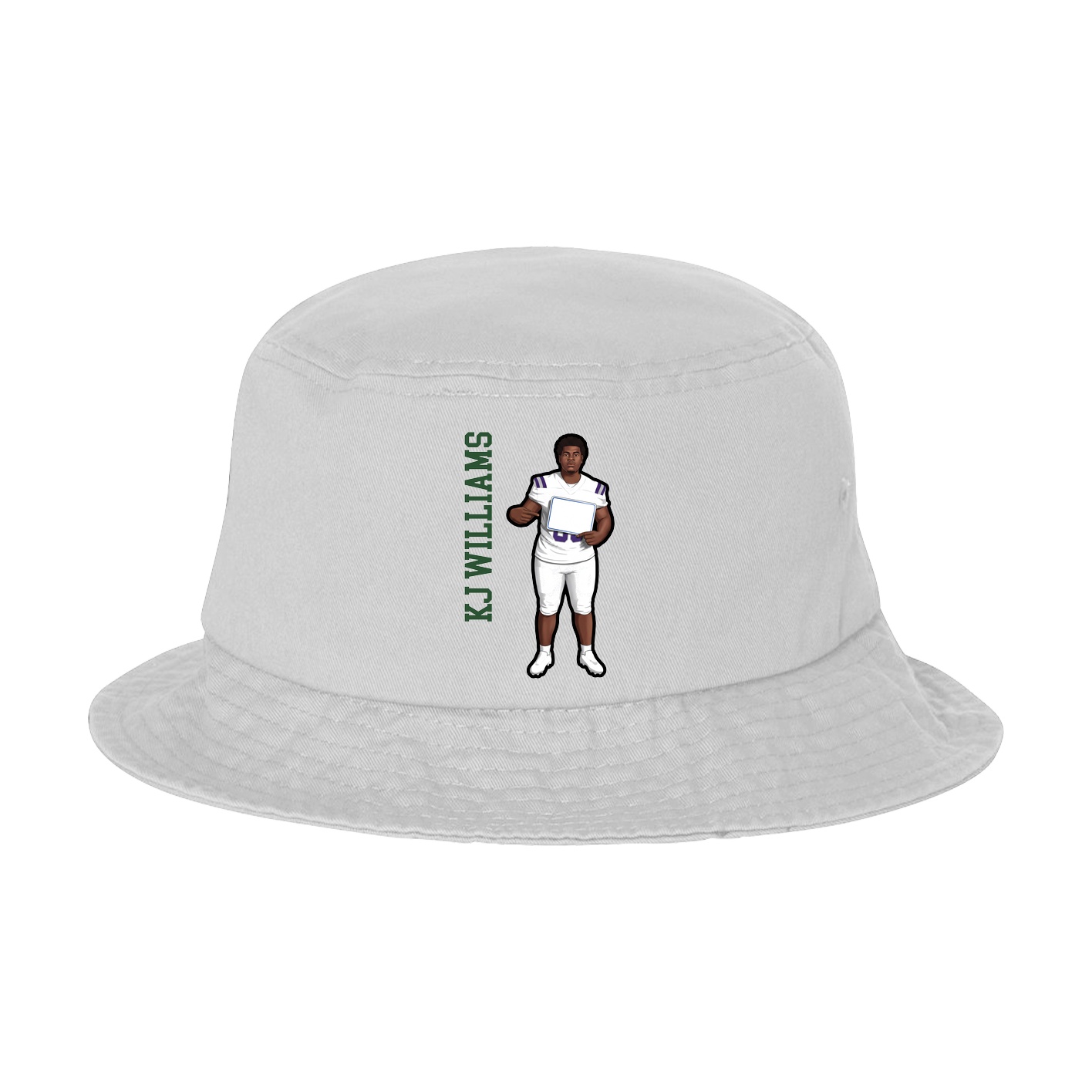 Bucket Cap — Name Vertical in White