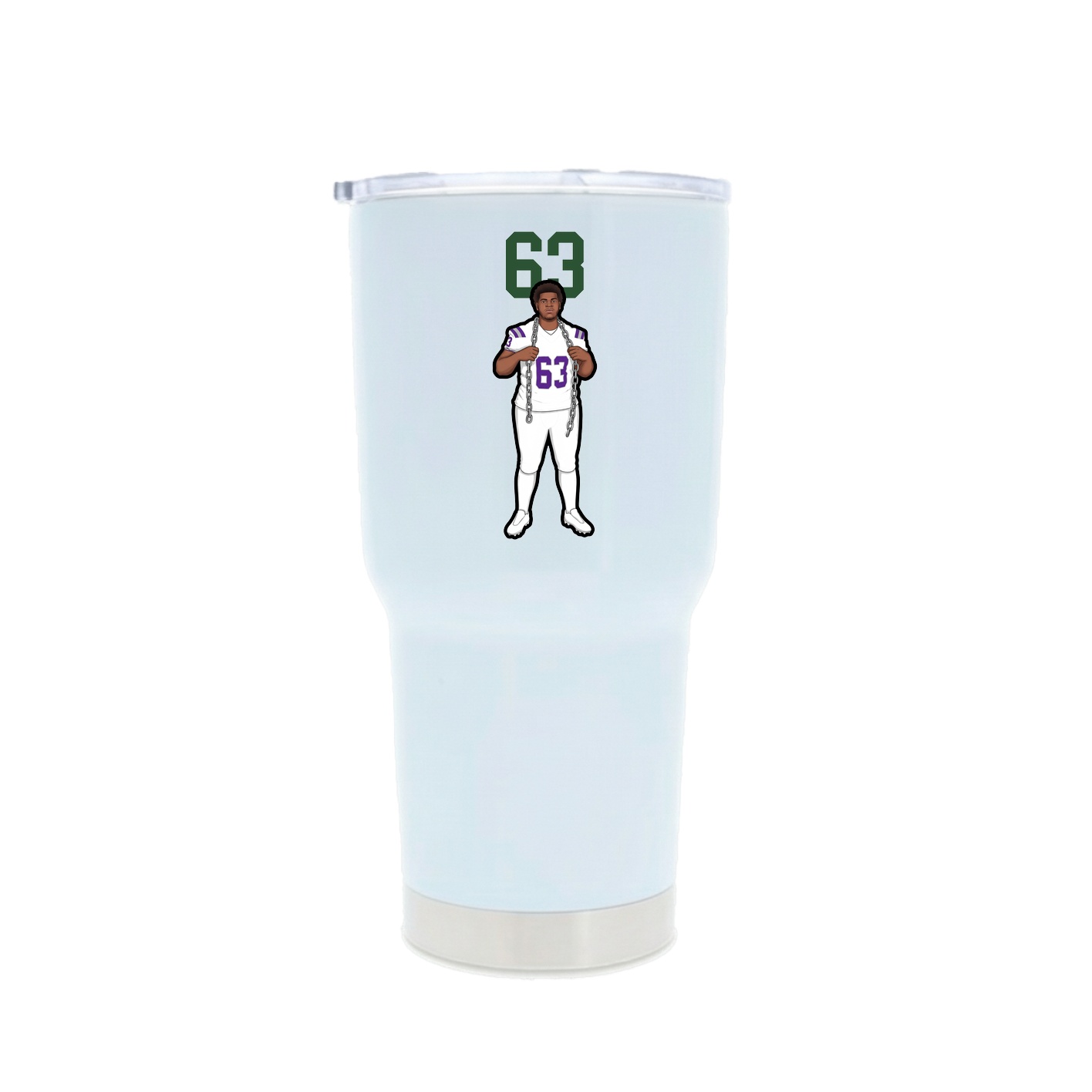 30oz Stainless Steel Tumbler — Number Top in White