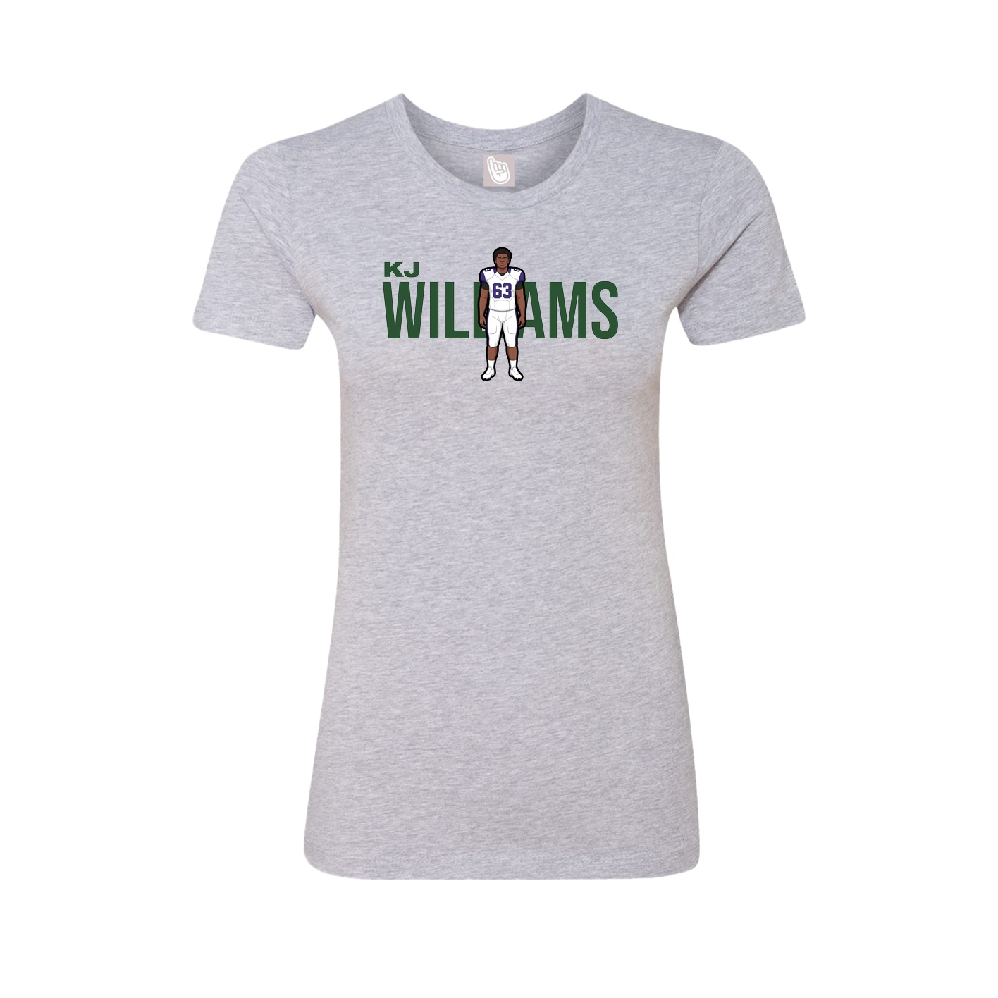 Fitted Women's Tee — Player Name in Grey