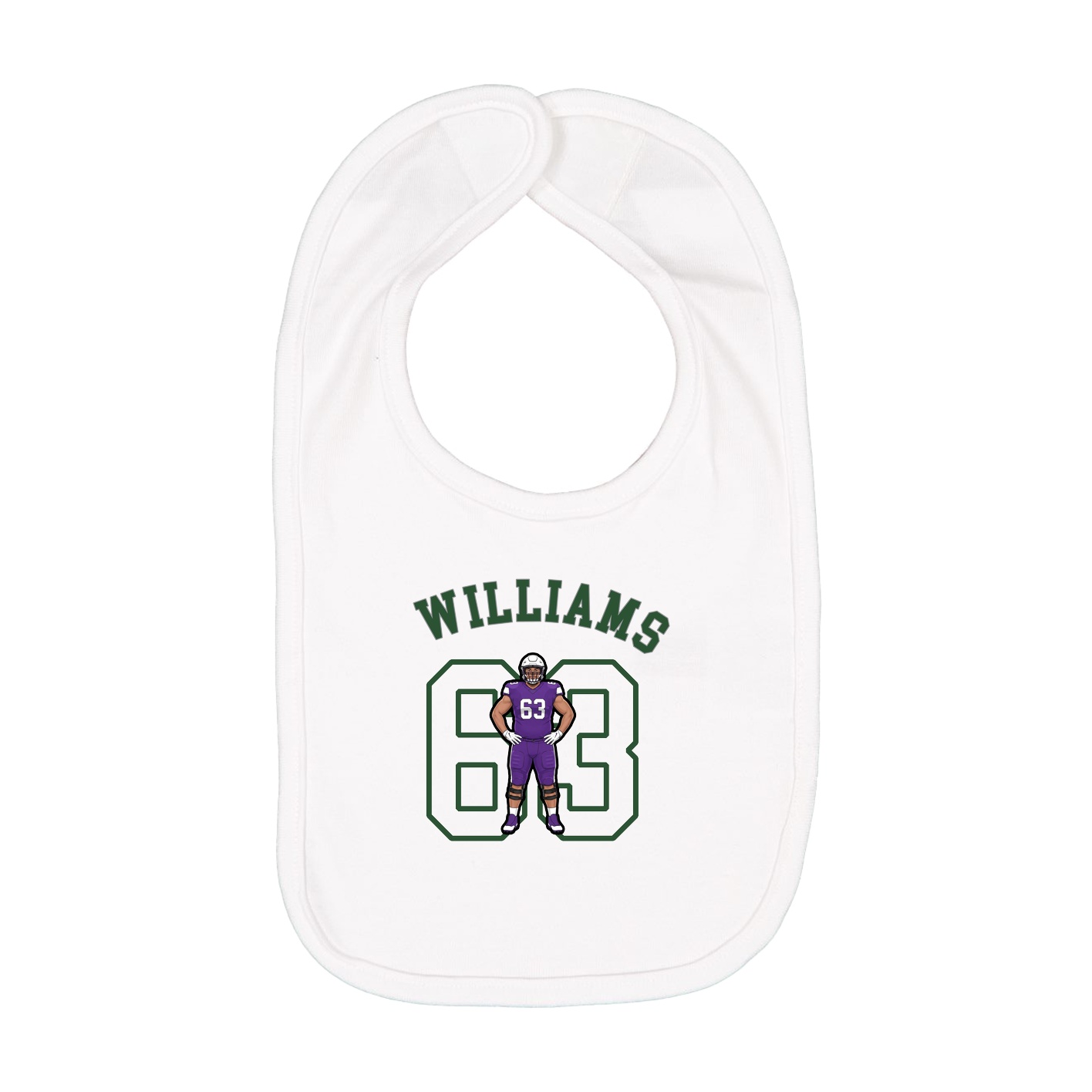 Infant Bib — Shirsey Arch in White