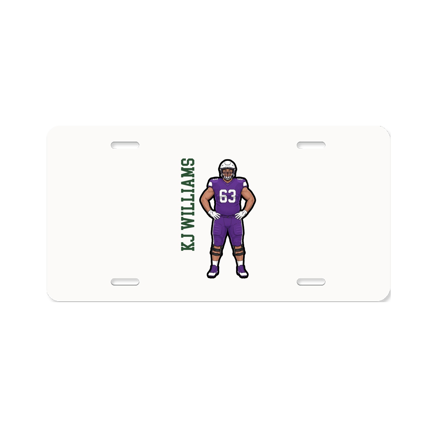 License Plate — Name Vertical in Classic