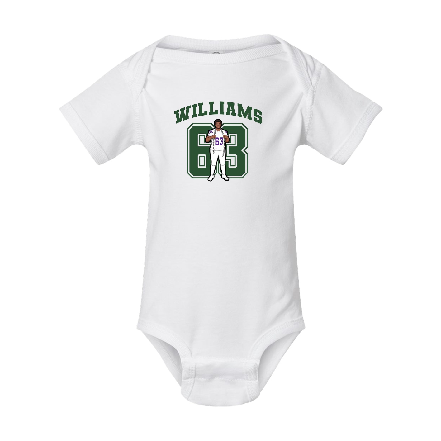 Baby Onesie — Number in White