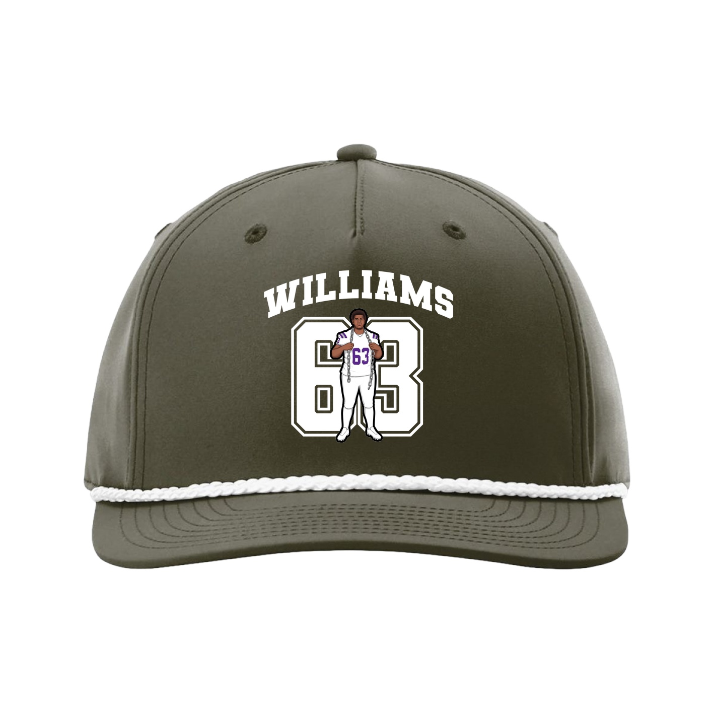 Five-Panel Classic Rope Cap — Number in Green