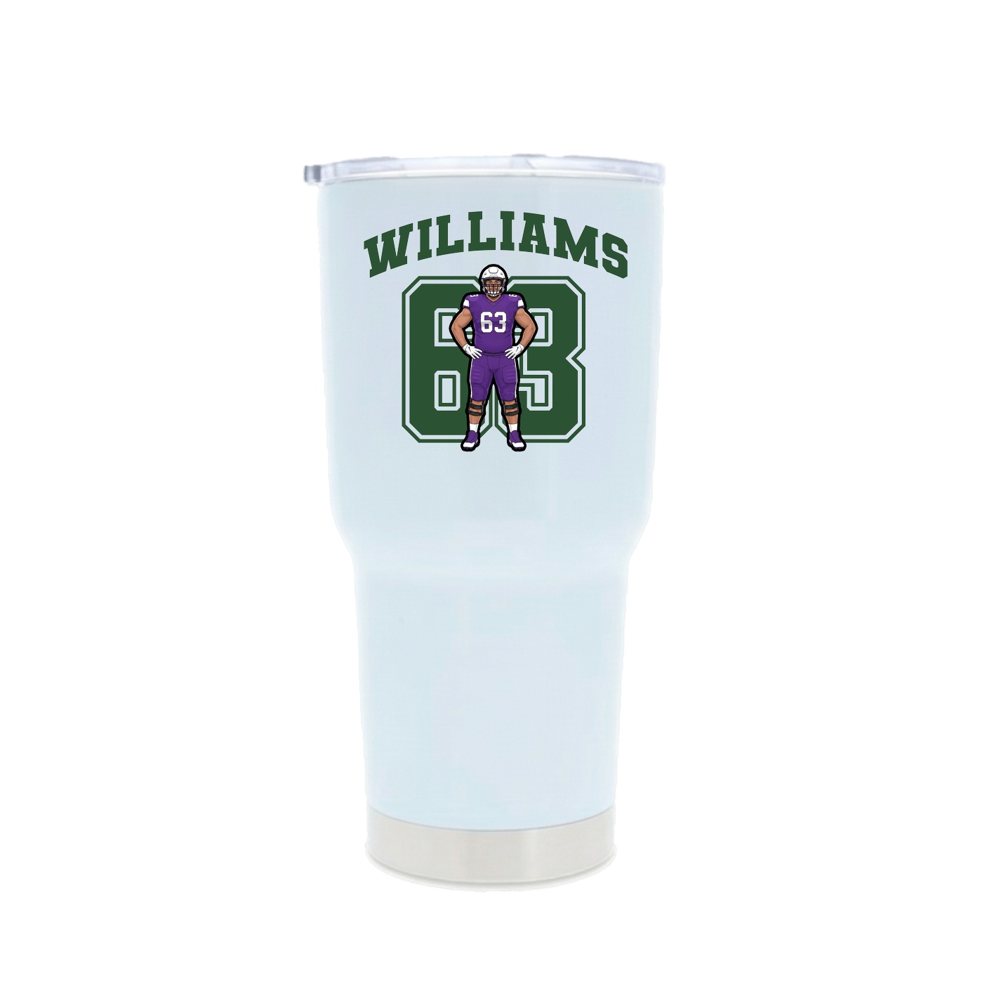 30oz Stainless Steel Tumbler — Number in White