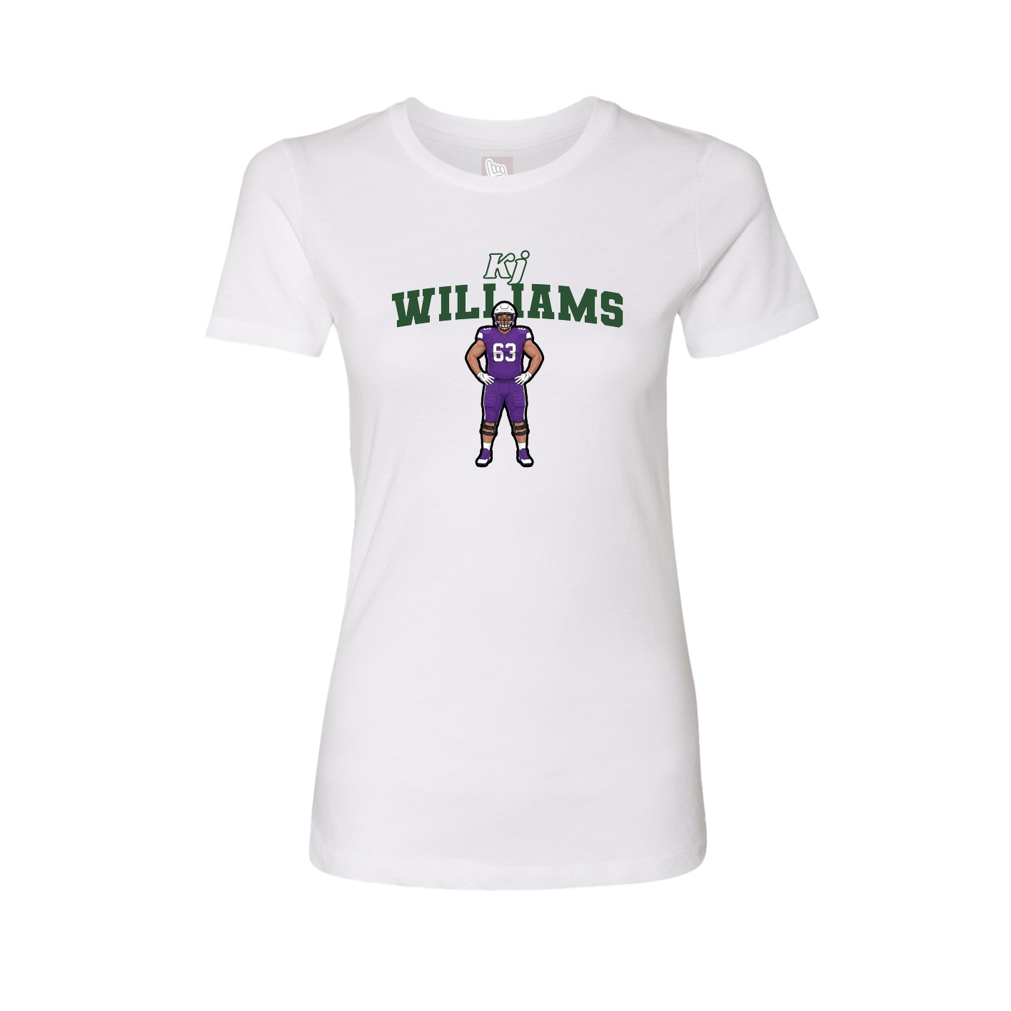 Fitted Women's Tee — Name Arch in White