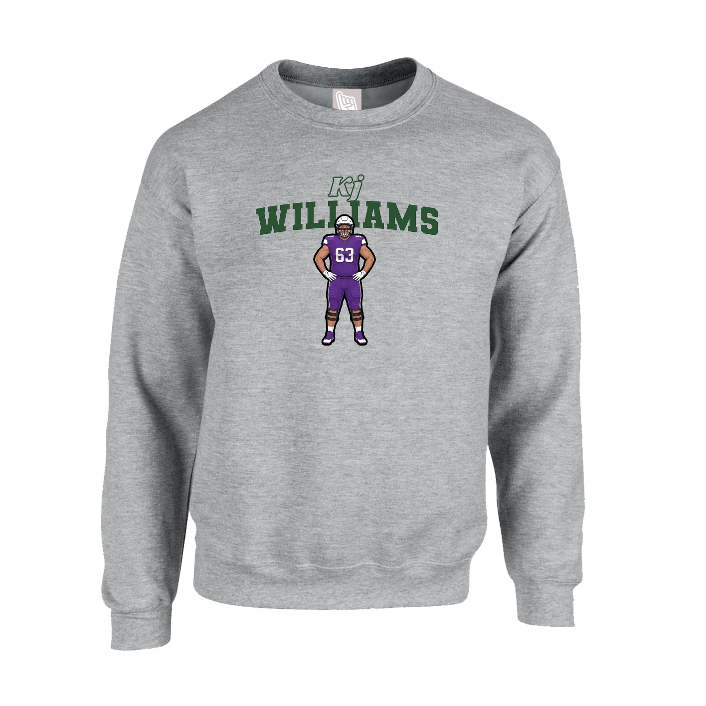 Fleece Crew — Name Arch in Grey