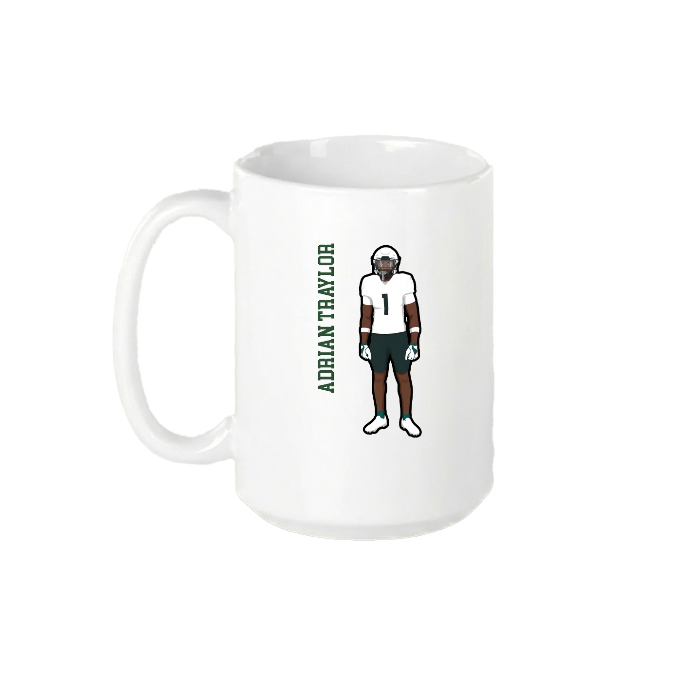 15oz Coffee Mug — Name Vertical in White