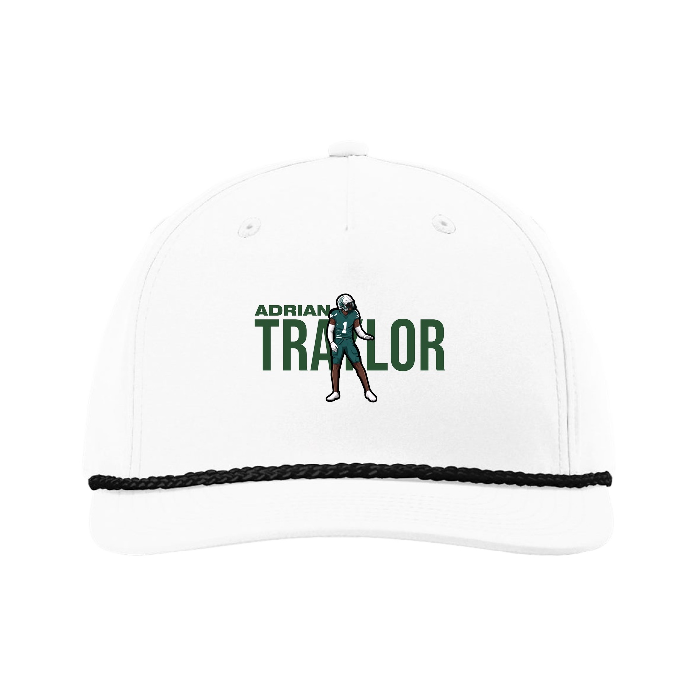 Five-Panel Classic Rope Cap — Player Name in White