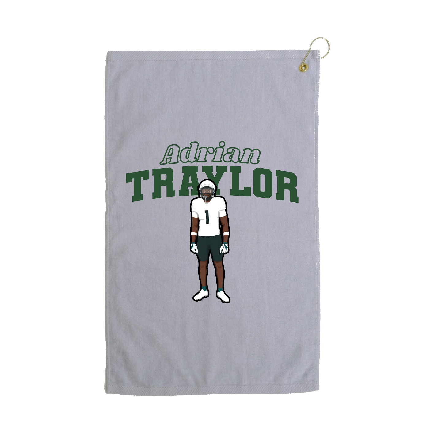 Golf Towel — Name Arch in Grey