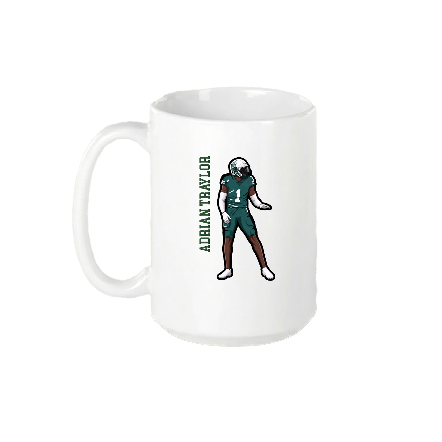 15oz Coffee Mug — Name Vertical in White