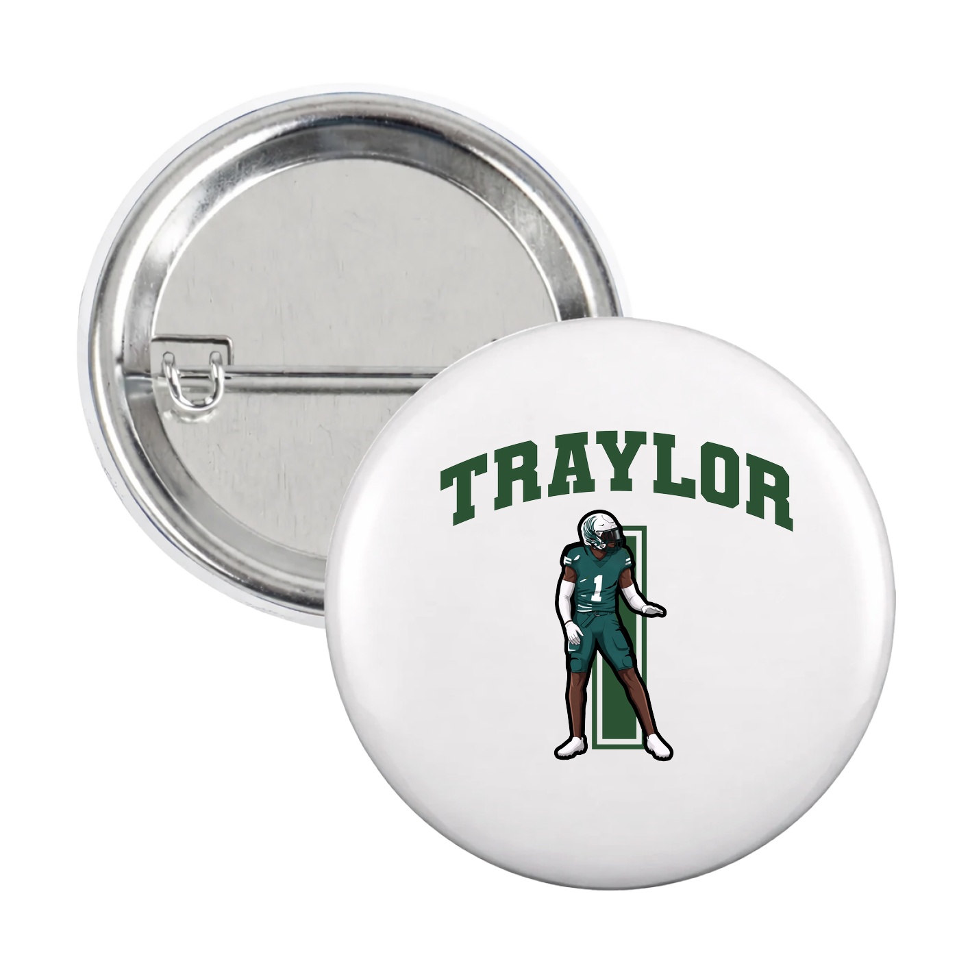 Game Day Button — Number in White