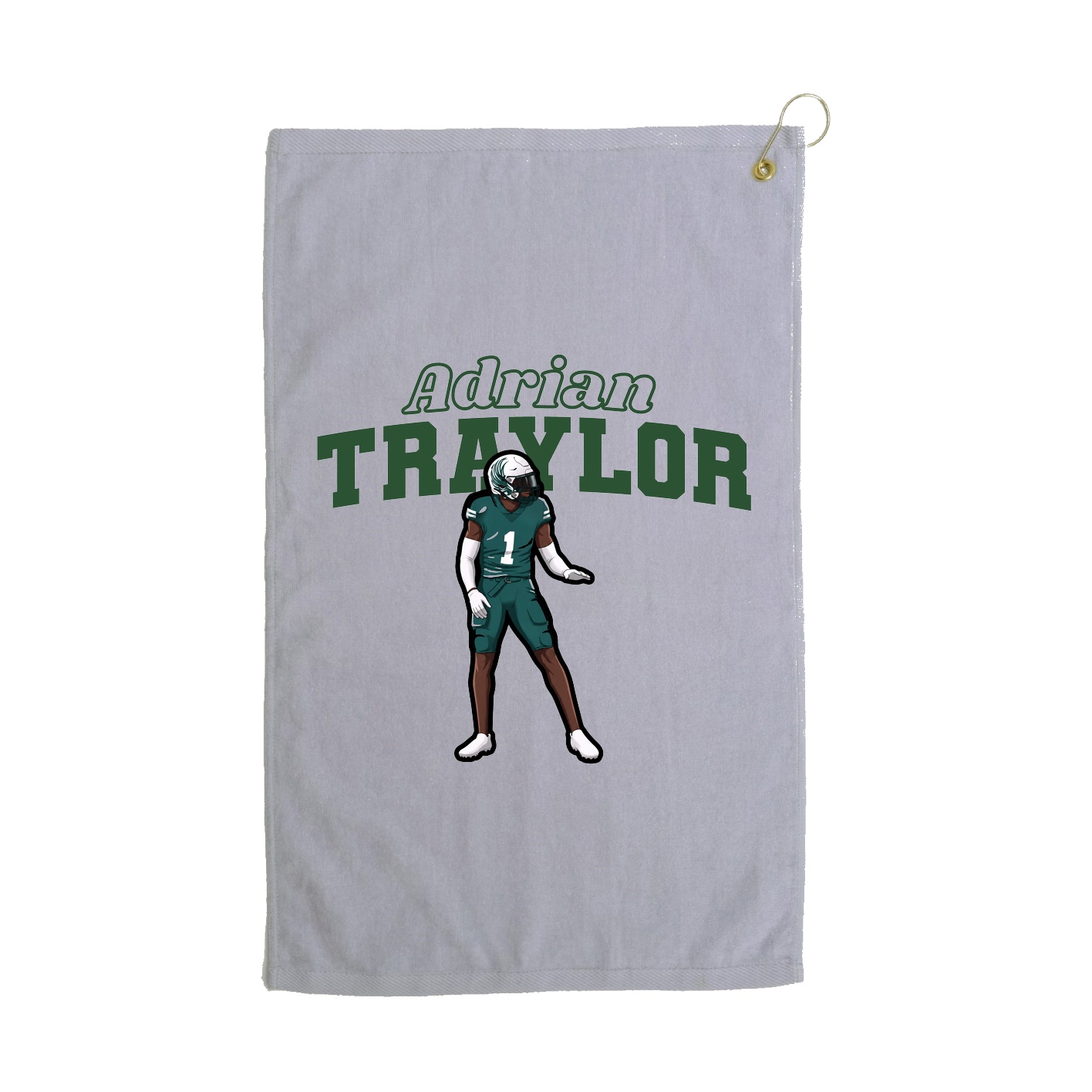 Golf Towel — Name Arch in Grey