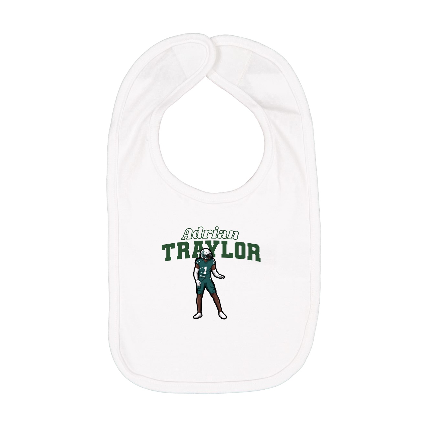 Infant Bib — Name Arch in White