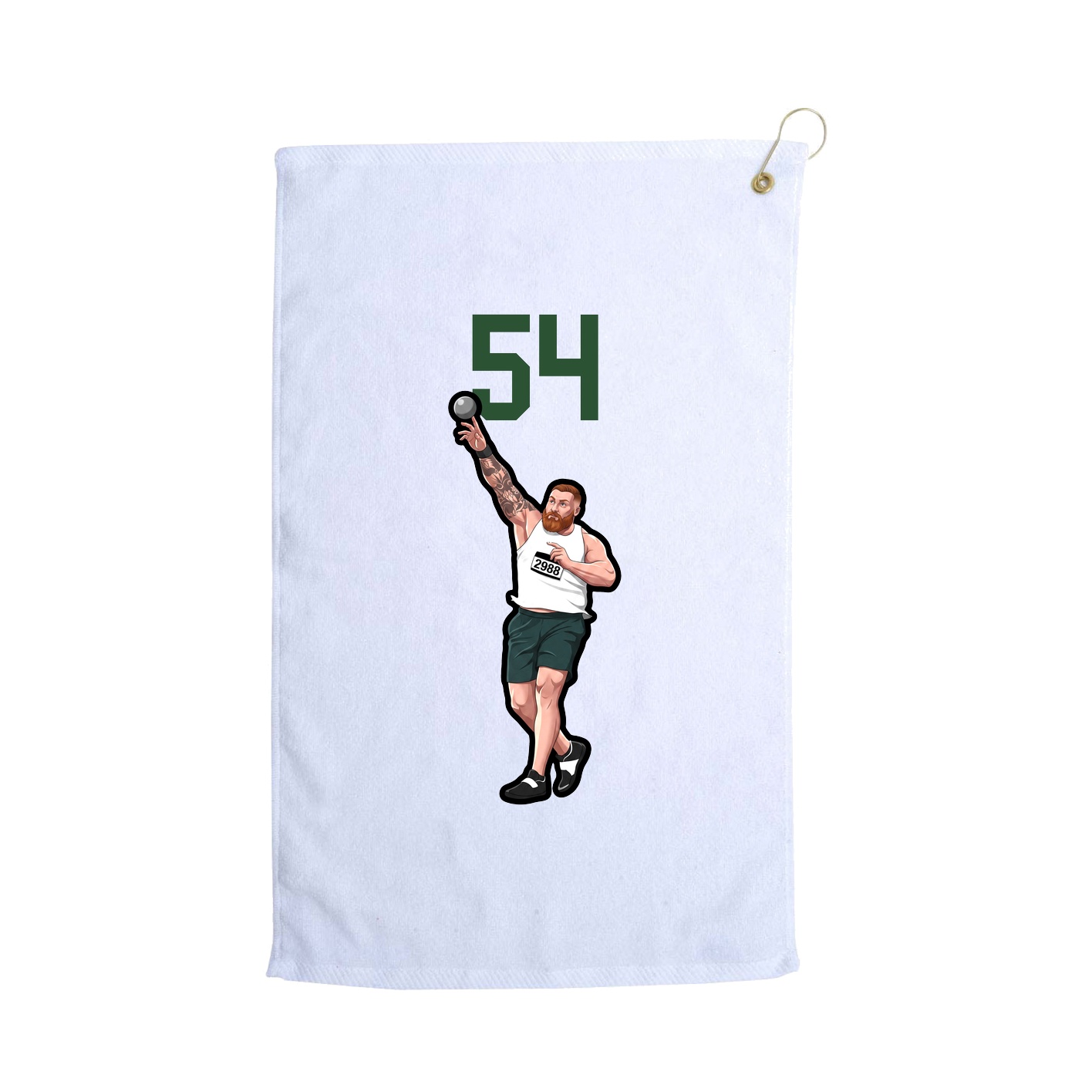 Golf Towel — Number Top in White