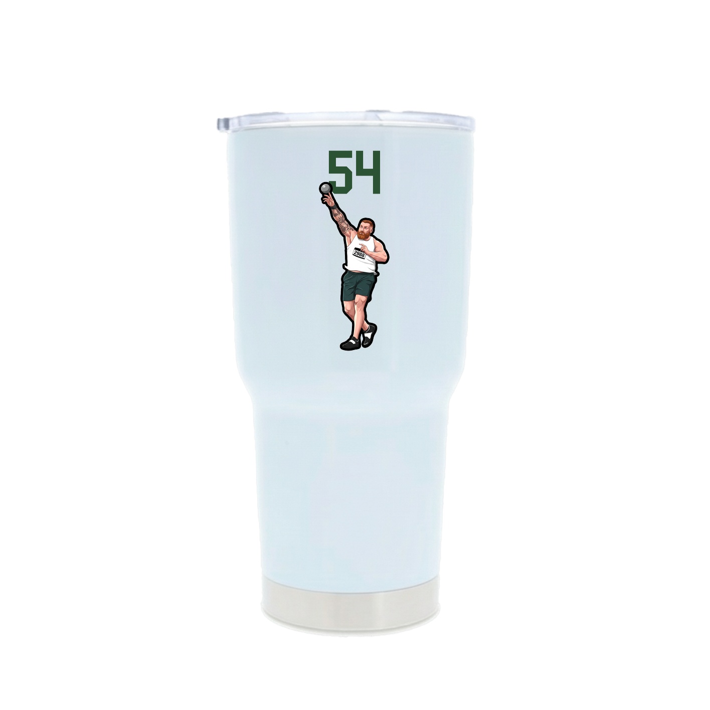 30oz Stainless Steel Tumbler — Number Top in White